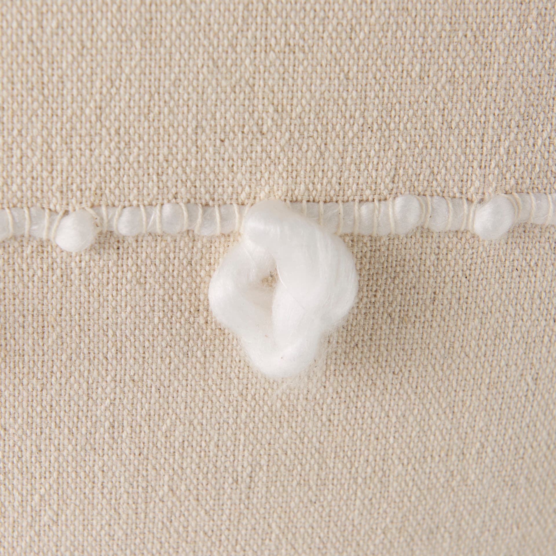 Erica 20x20 Cream With White Detail Pillow Cover w/Non-Allergen Filler — product photograph