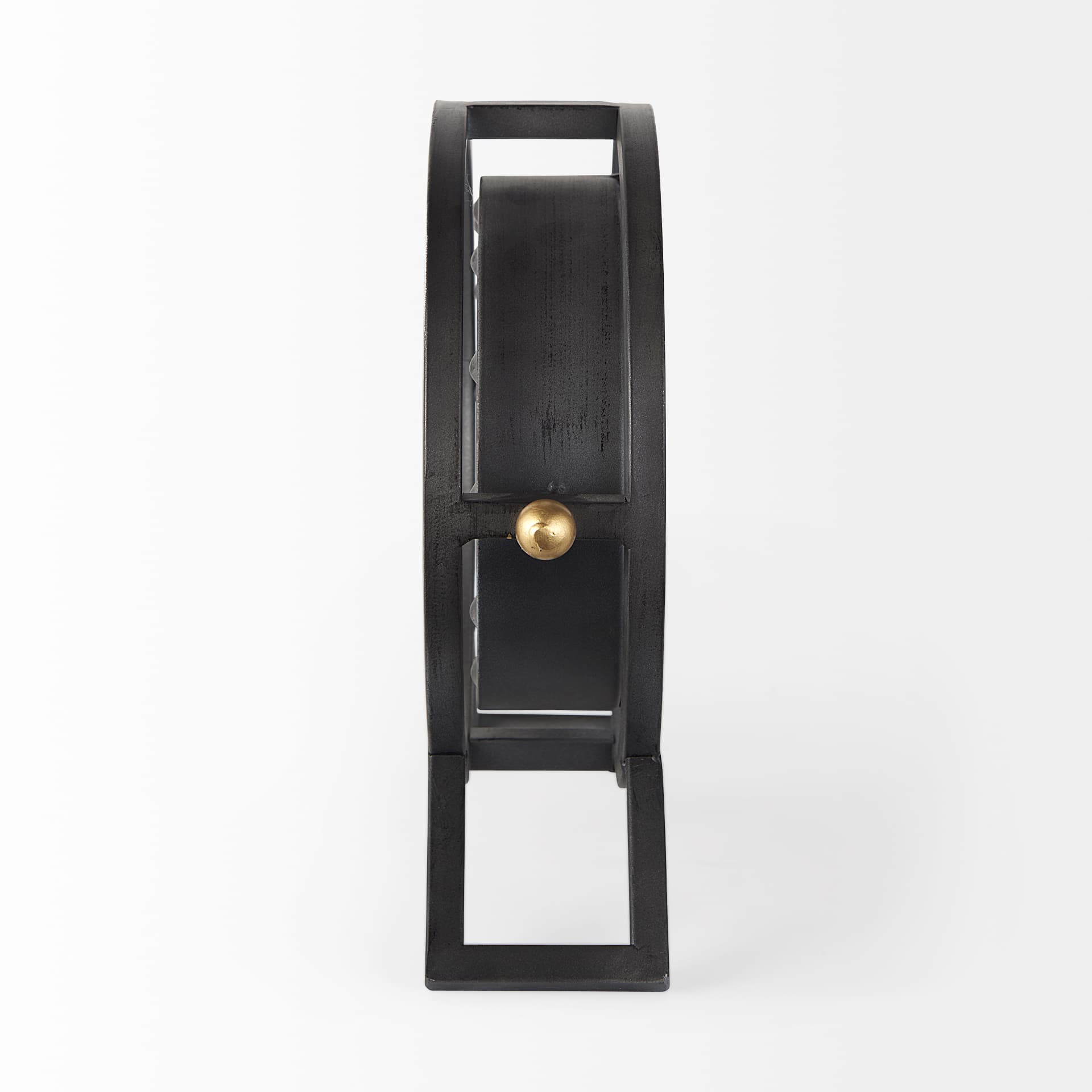 Gaston Gray Metal Circular Table Clock — product photograph