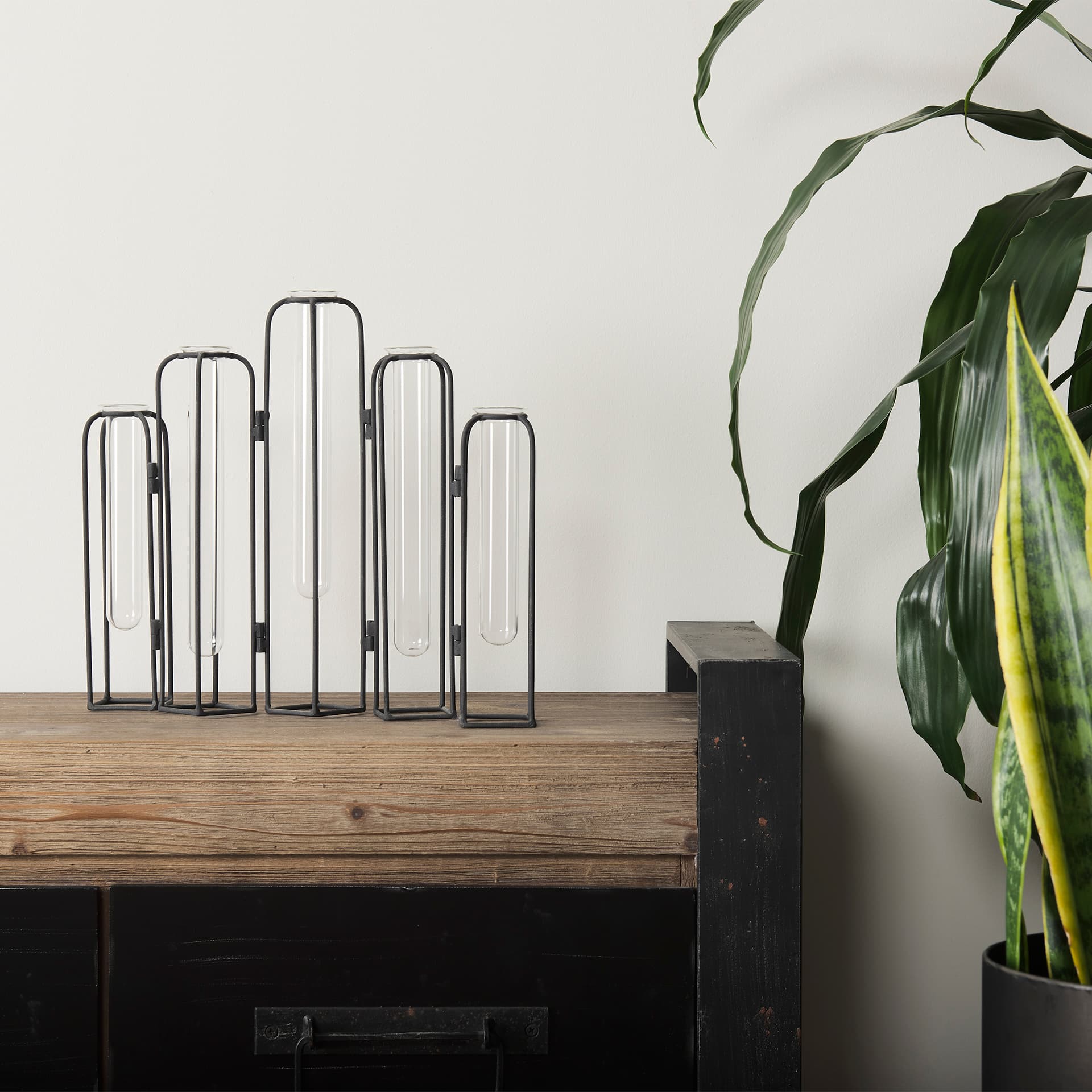 Mila 13.4L x 2.5W x 11.0H Metal and Glass Decorative Accent — product photograph