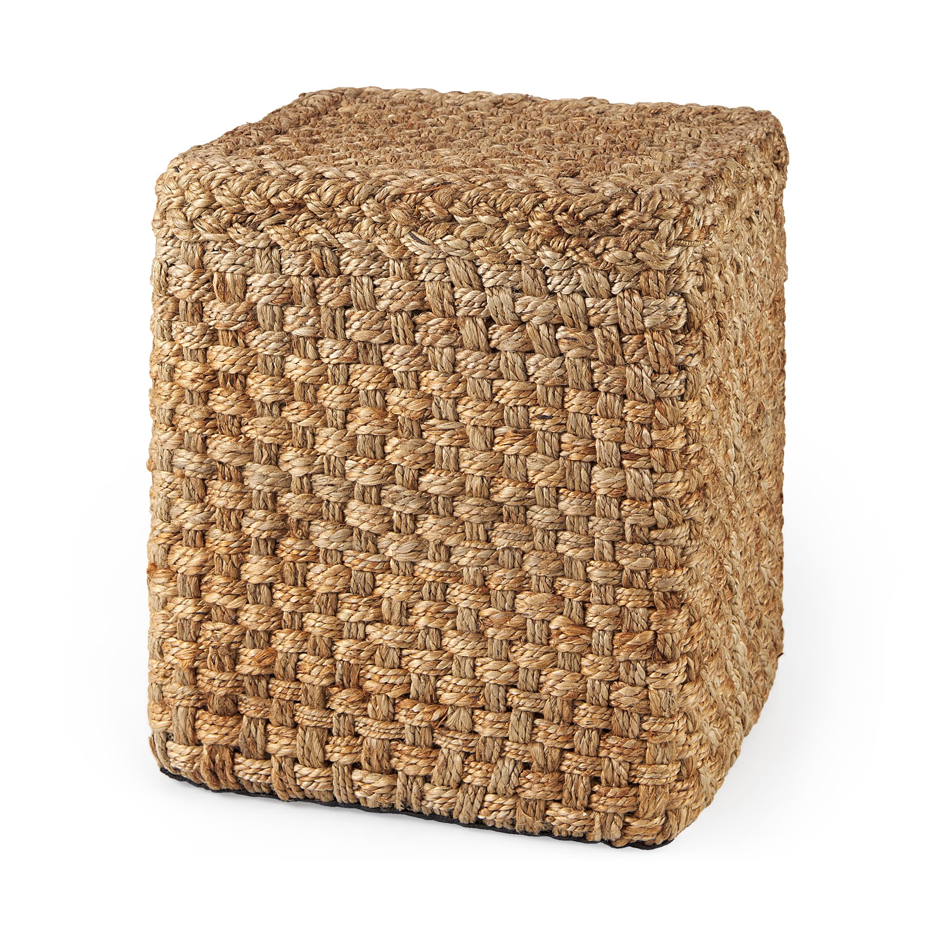 Aylin 16.5" Square Brown Jute Pouf — product photograph