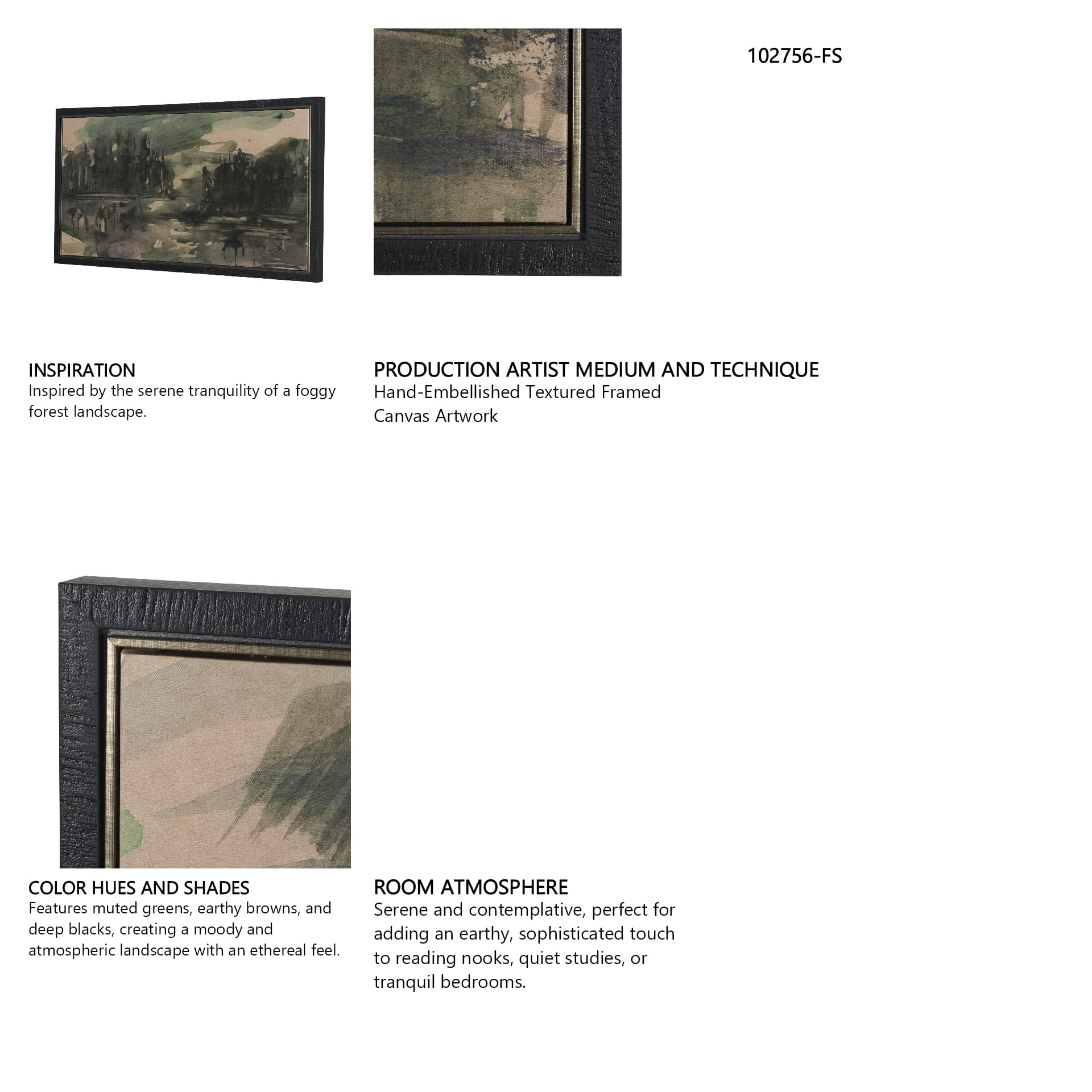 Dusk by Mercana Studio Hand-Embellished Textured Framed Canvas Artwork — product photograph