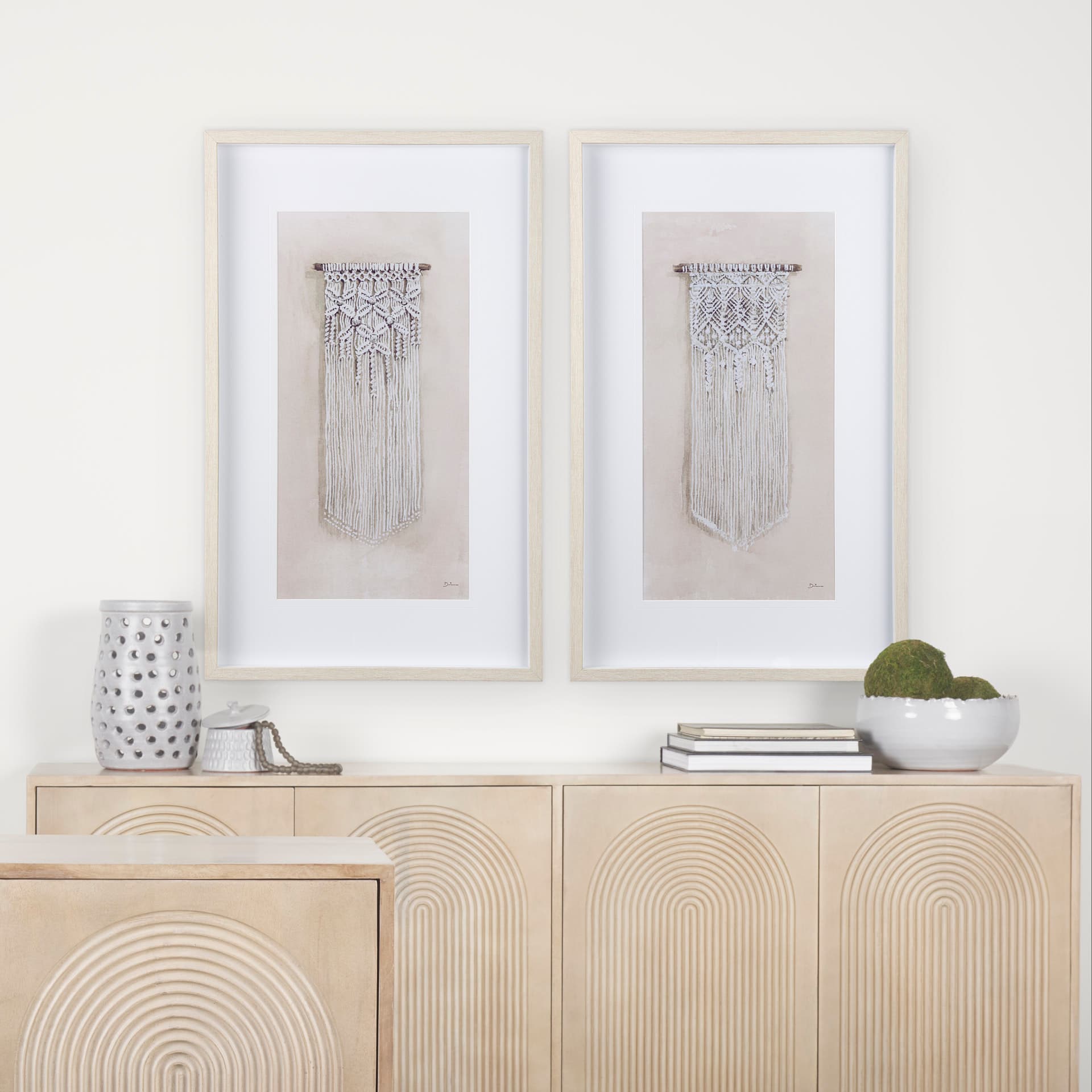 Dream Weaver II by Mercana Studio a Hand Embellished Textured Framed Art Print Matted under Glass — in a styled room