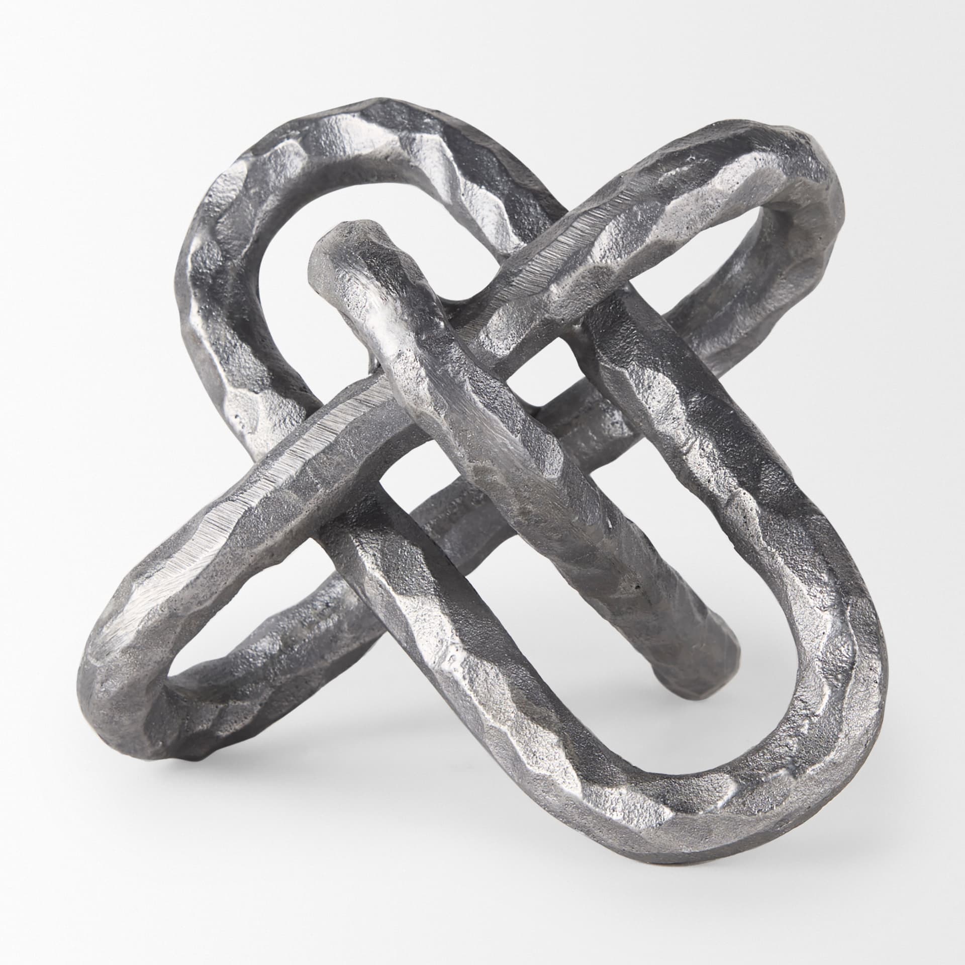 Wilhelm I (Small) 7L x 7W Silver Metal Link Decor Object — product photograph