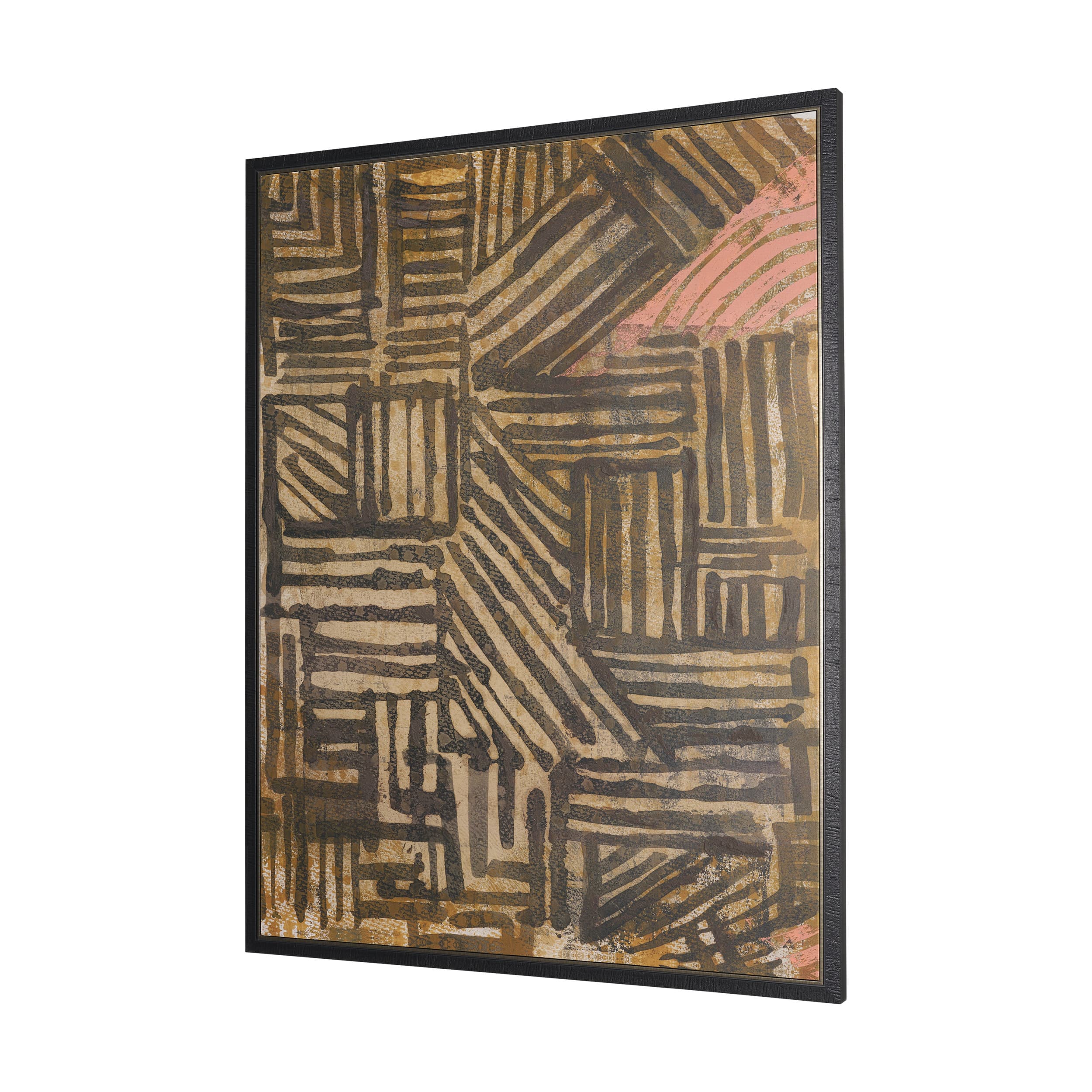 Bronze Geometry II by Mercana Studio Hand-Embellished Textured Framed Canvas Artwork — product photograph