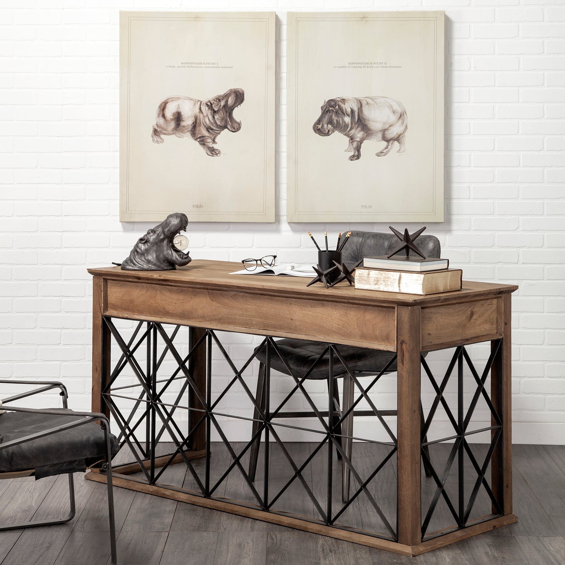 Rhea (Set of 3) Brown Cast Iron Small, Medium & Large Jacks — product photograph