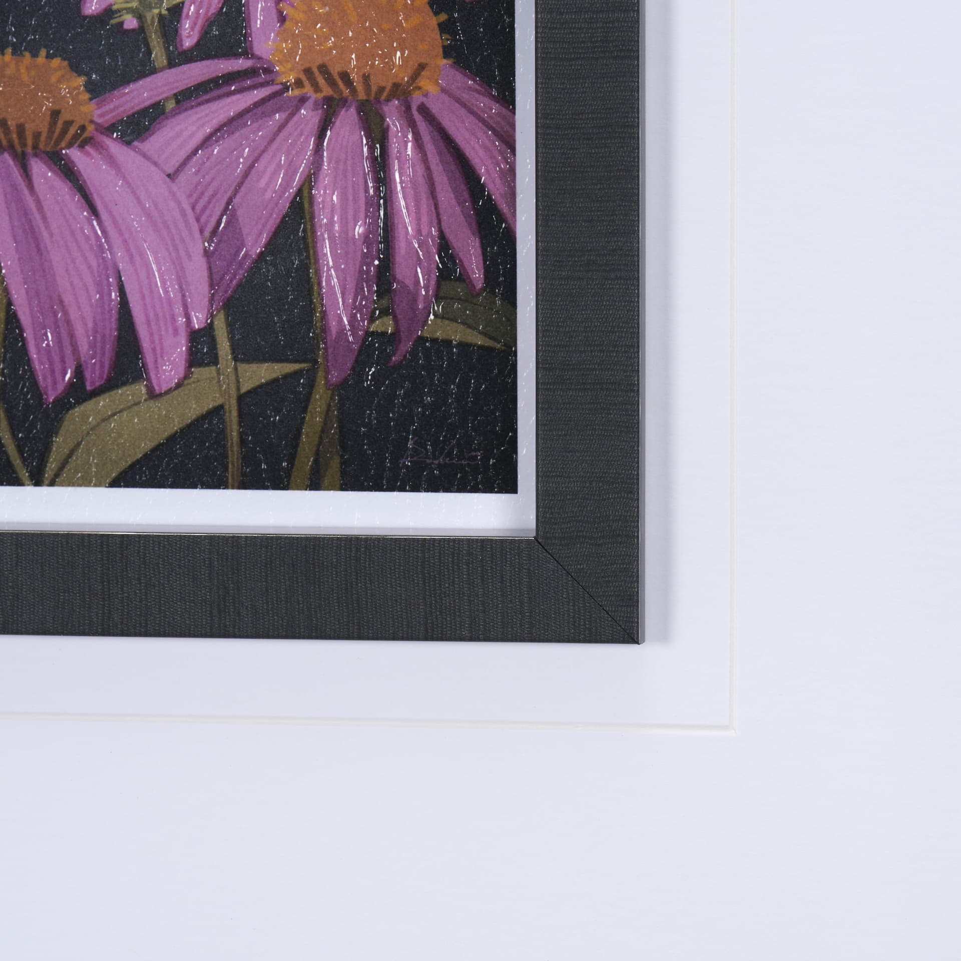 Flower Portrait VI by Mercana Studio a Hand Embellished Textured Framed Art Print Matted under Glass — product photograph