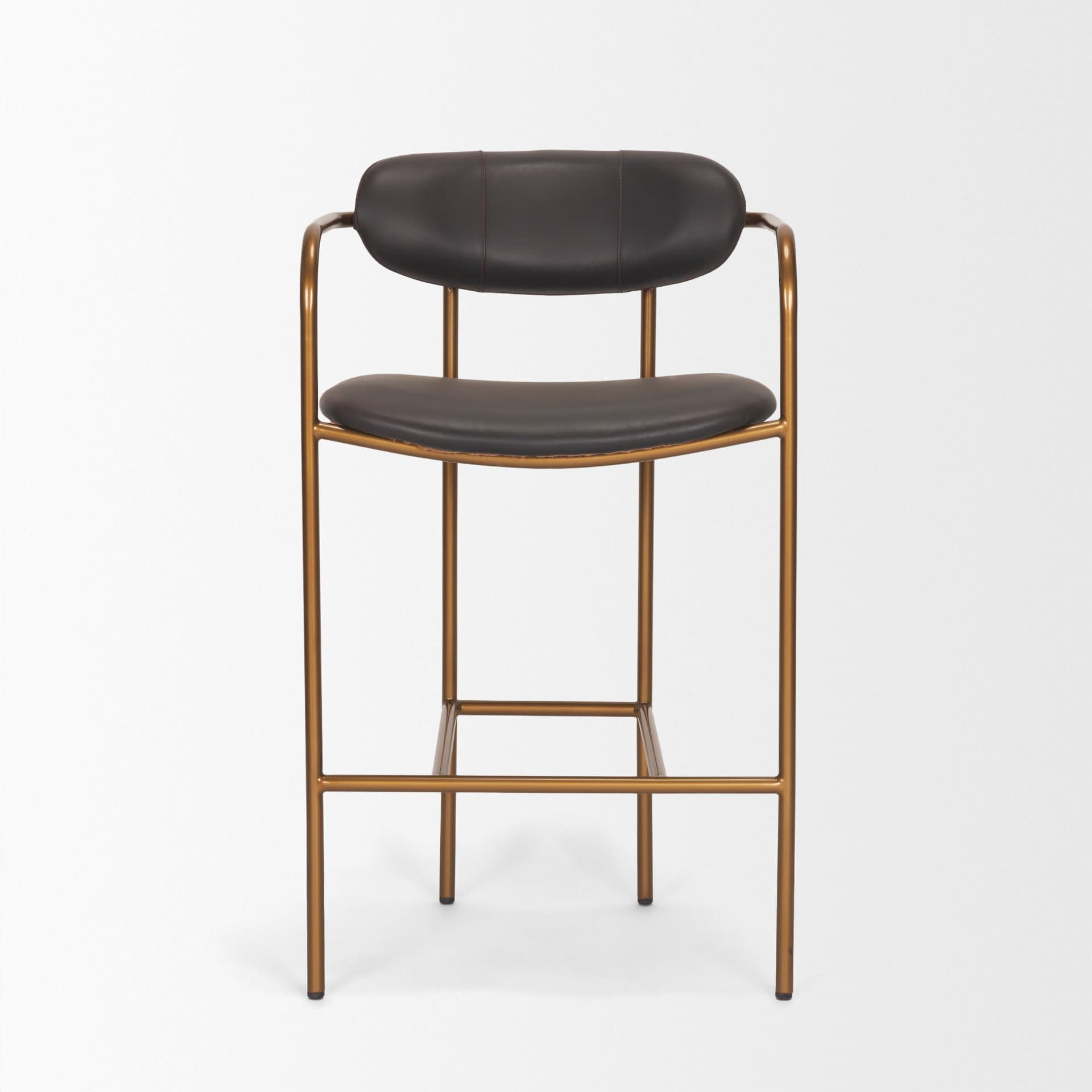 Parker Backless 36.5in Seat Counter Stool | Charcoal Brown Leather — product photograph