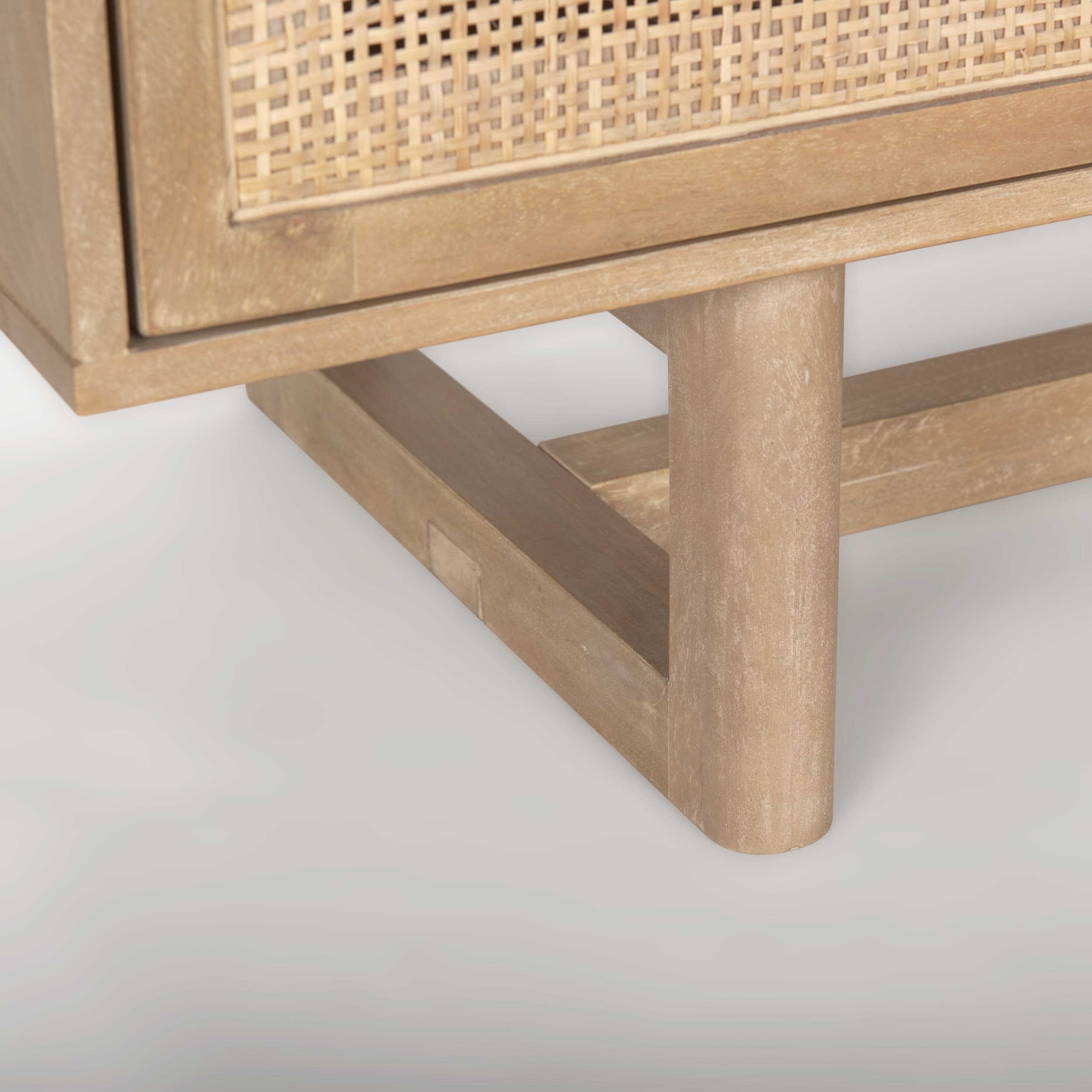 Grier 72" Light Brown Solid Wood W/ Cane Sideboard — product photograph