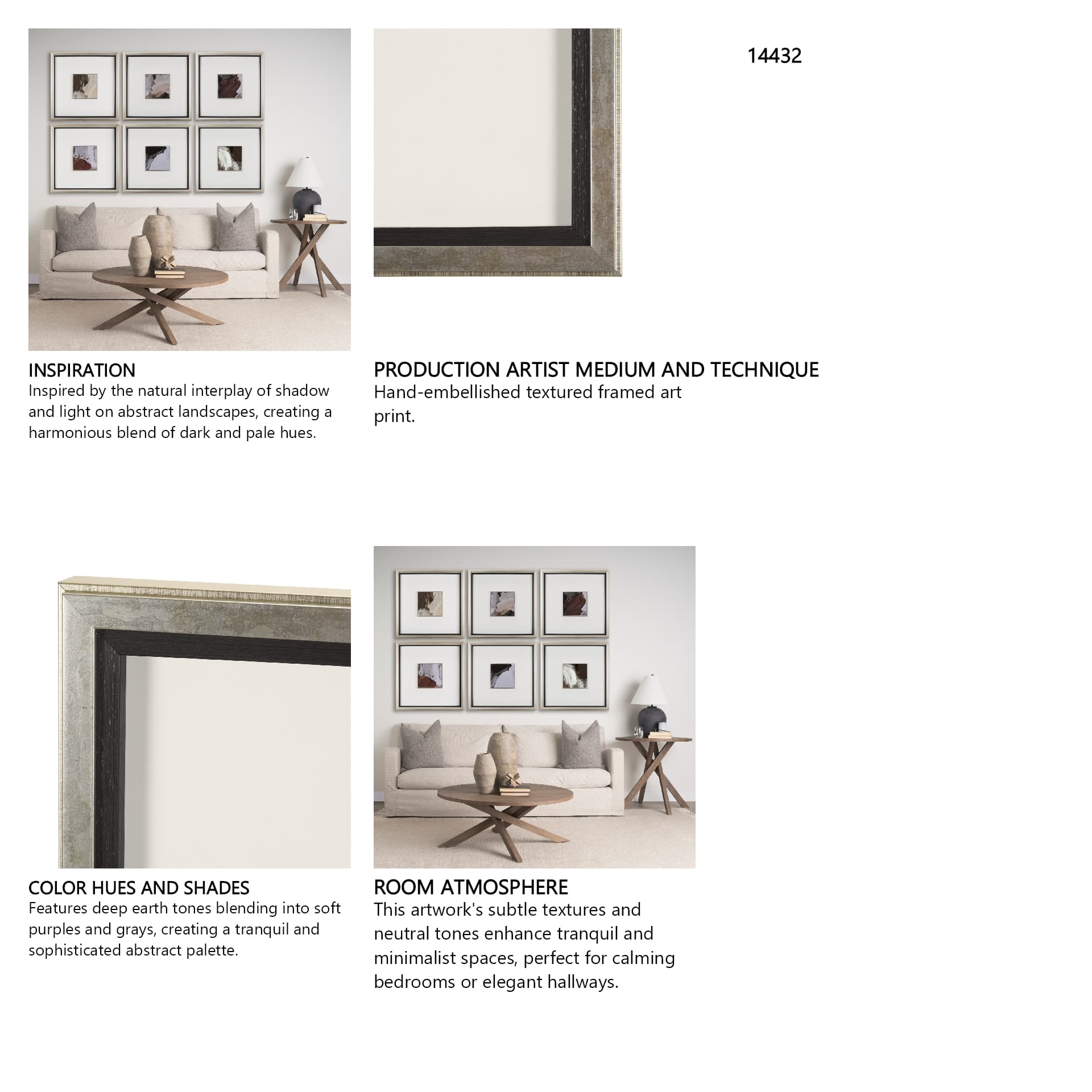 Harmonic V by Mercana Studio a Hand Embellished Textured Framed Art Print — in a styled room
