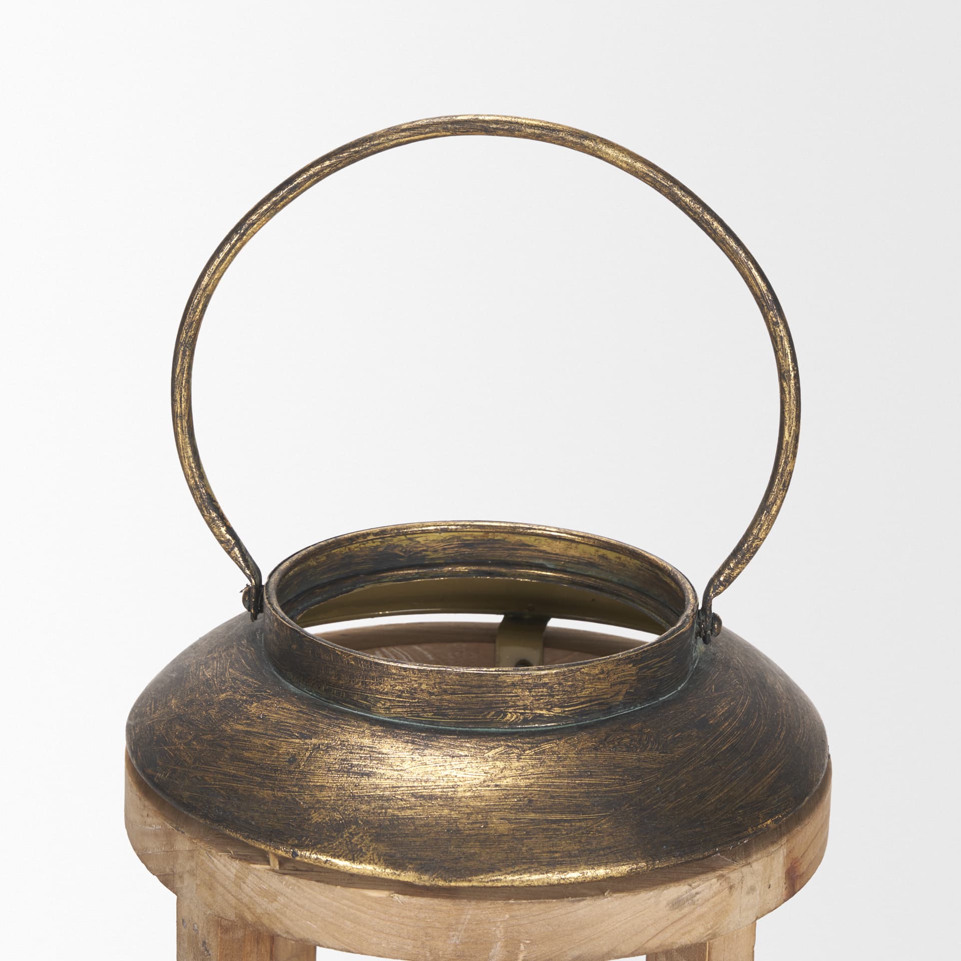 Andy I Large Natural Wood Cylindrical Lantern — product photograph