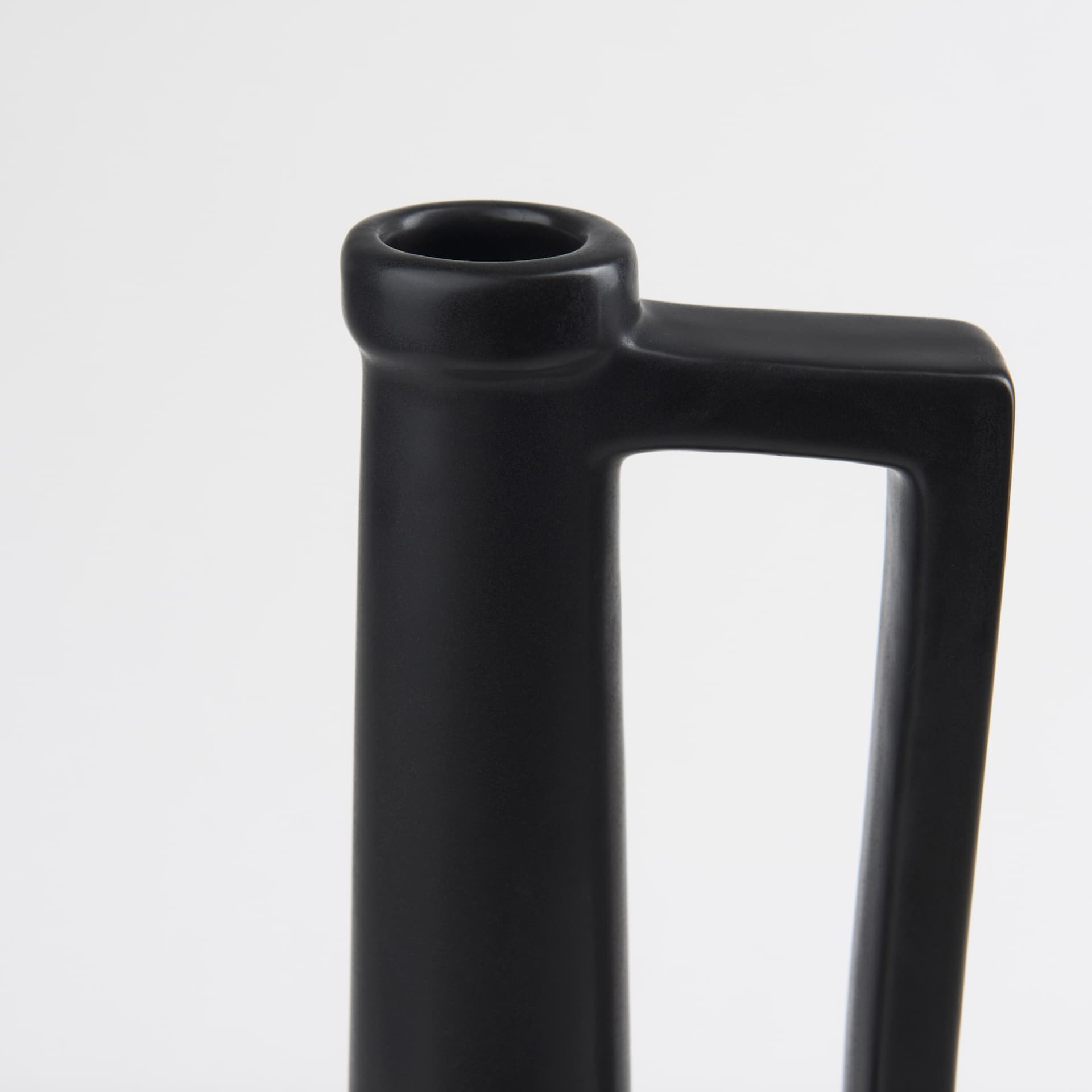 Burton 17.1H Large Matte Black Ceramic Jug Vase — product photograph
