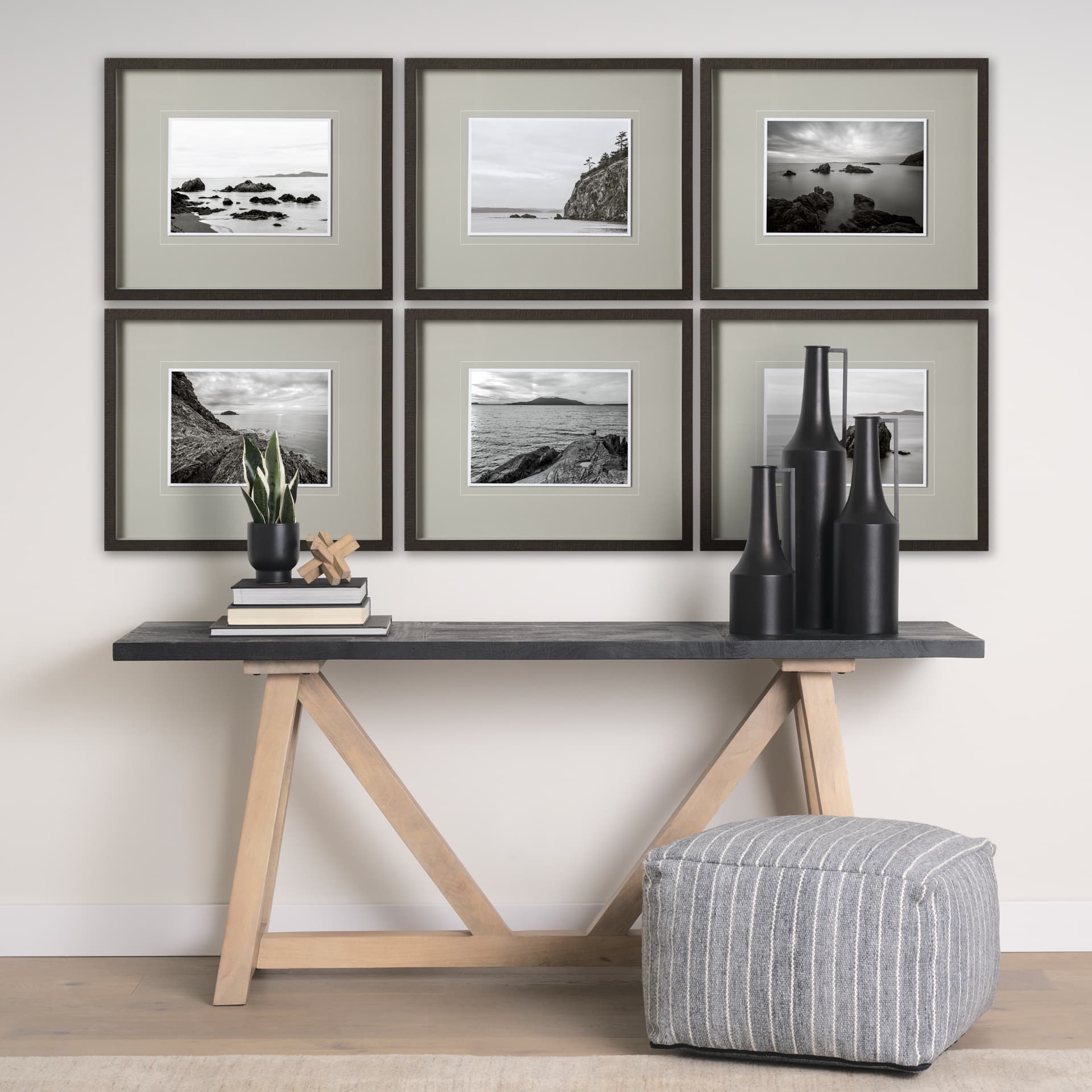 Seastacks, Rosario Head by Bisig, Steve a Framed Photo Art Print Matted under Glass — in a styled room