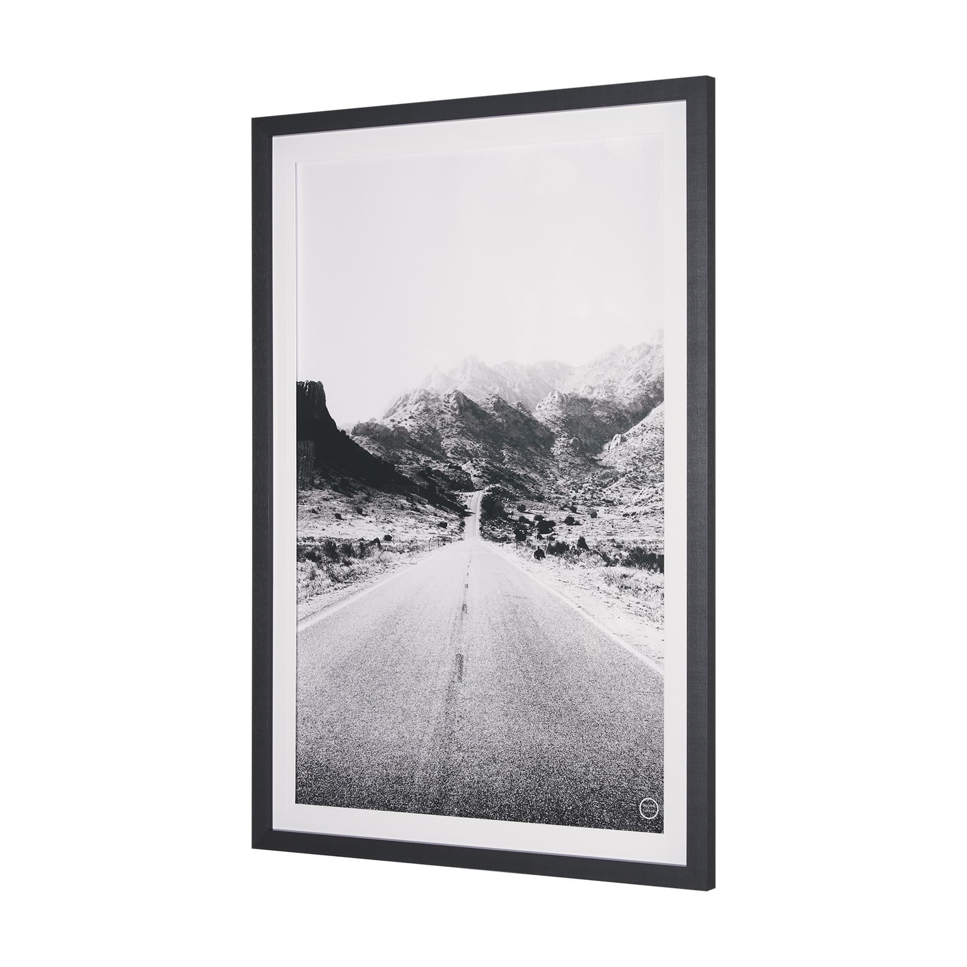 Road to Old West BW by Nathan Larson a Hand Embellished Framed Photo Art Print Matted under Glass — product photograph