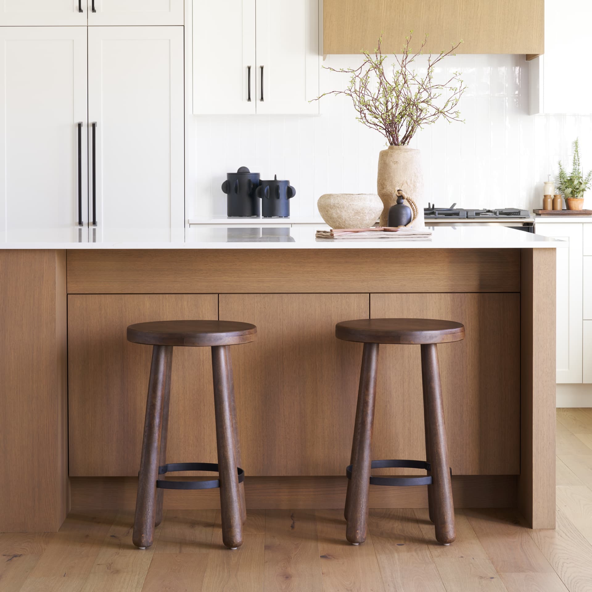 Weldon Backless 26in Seat Counter Stool | Dark Brown Wood w/ Metal — product photograph