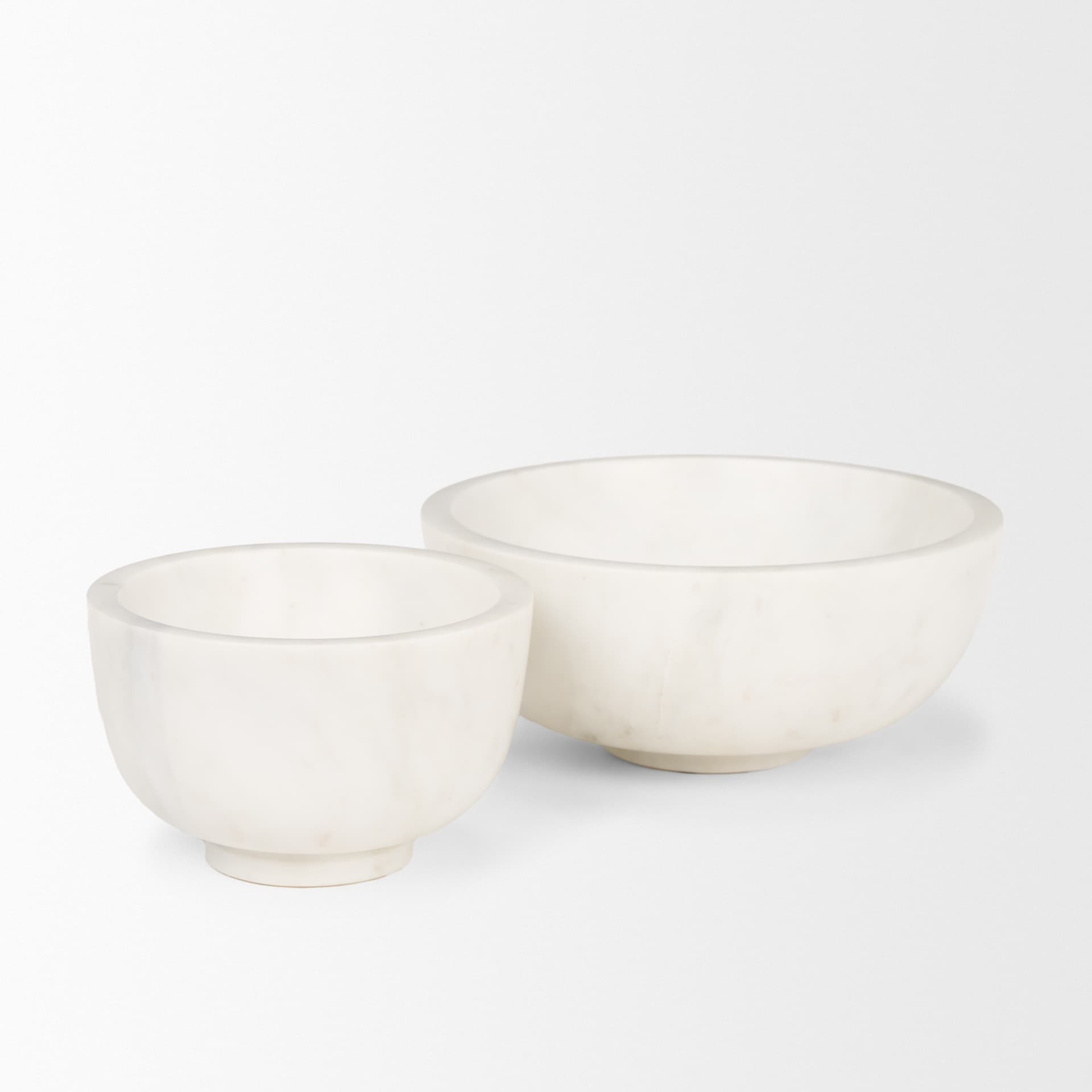 Katora Large Premium Solid White Marble Bowl — product photograph