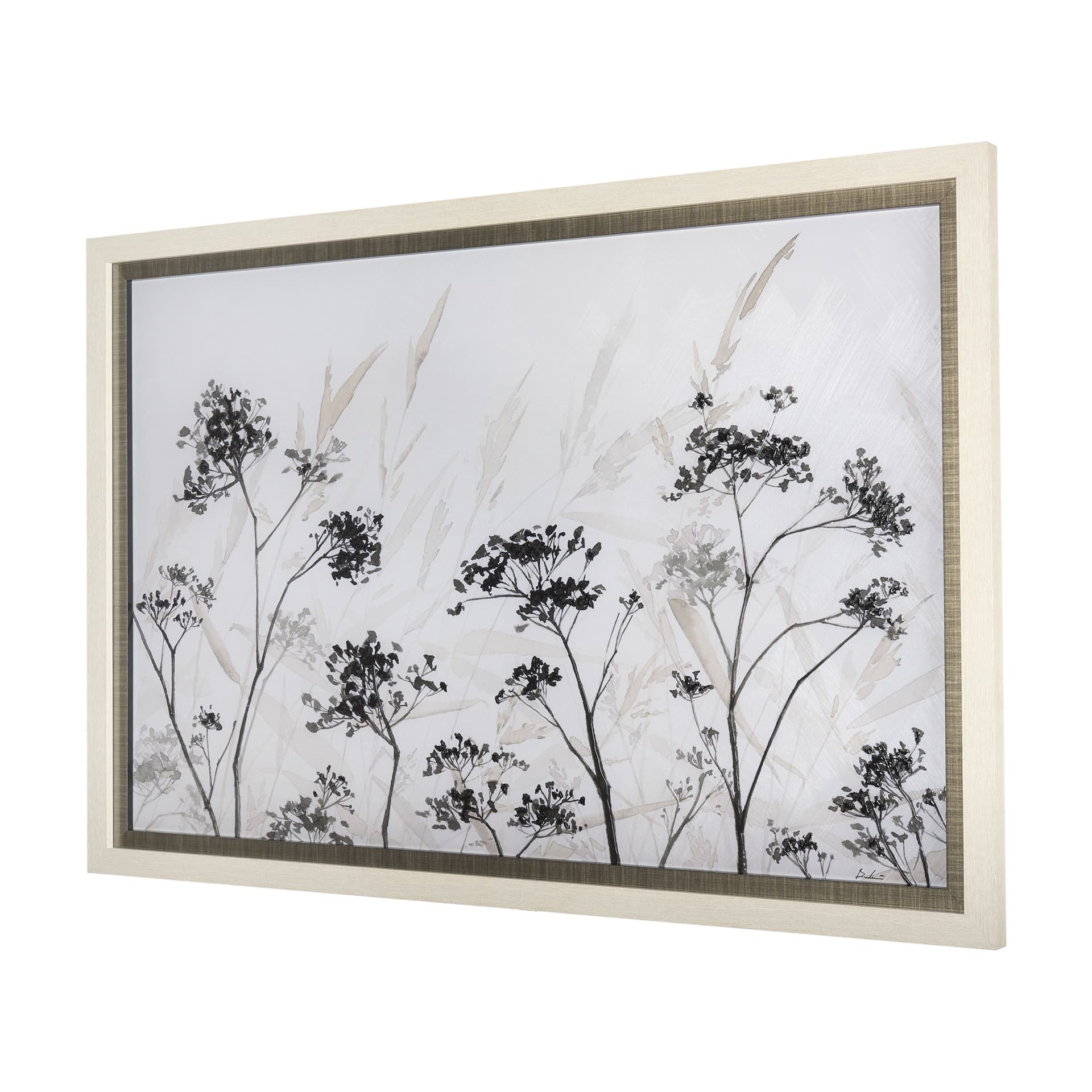 Meadow by Mercana Studio a Hand Embellished Textured Framed Art Print Matted under Glass — product photograph