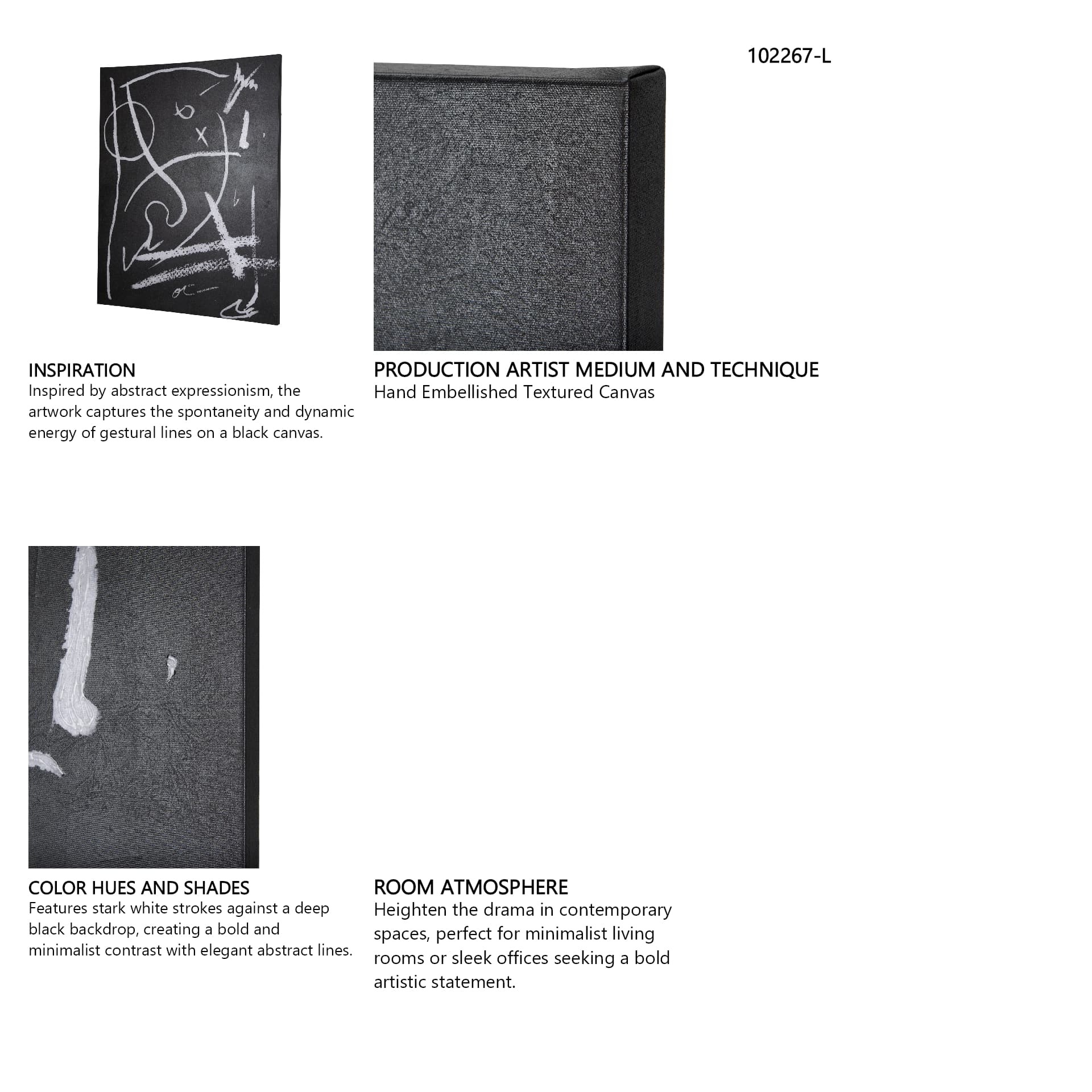 Doodle I by Mercana Studio a Hand Embellished Textured Canvas — in a styled room