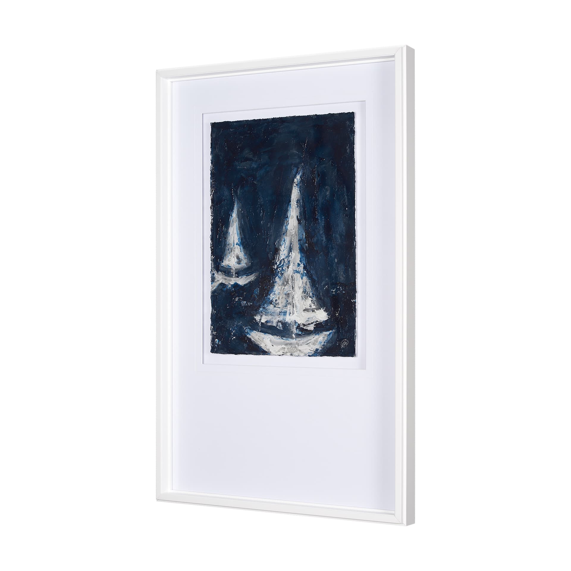 Paper Boats I by Studio M a Framed Art Print Matted under Glass — product photograph