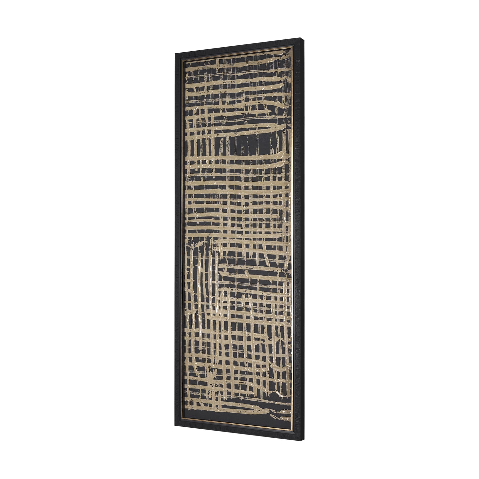 Woven Lines II Tan by Mercana Studio a Hand Embellished Textured Framed Art Print — product photograph