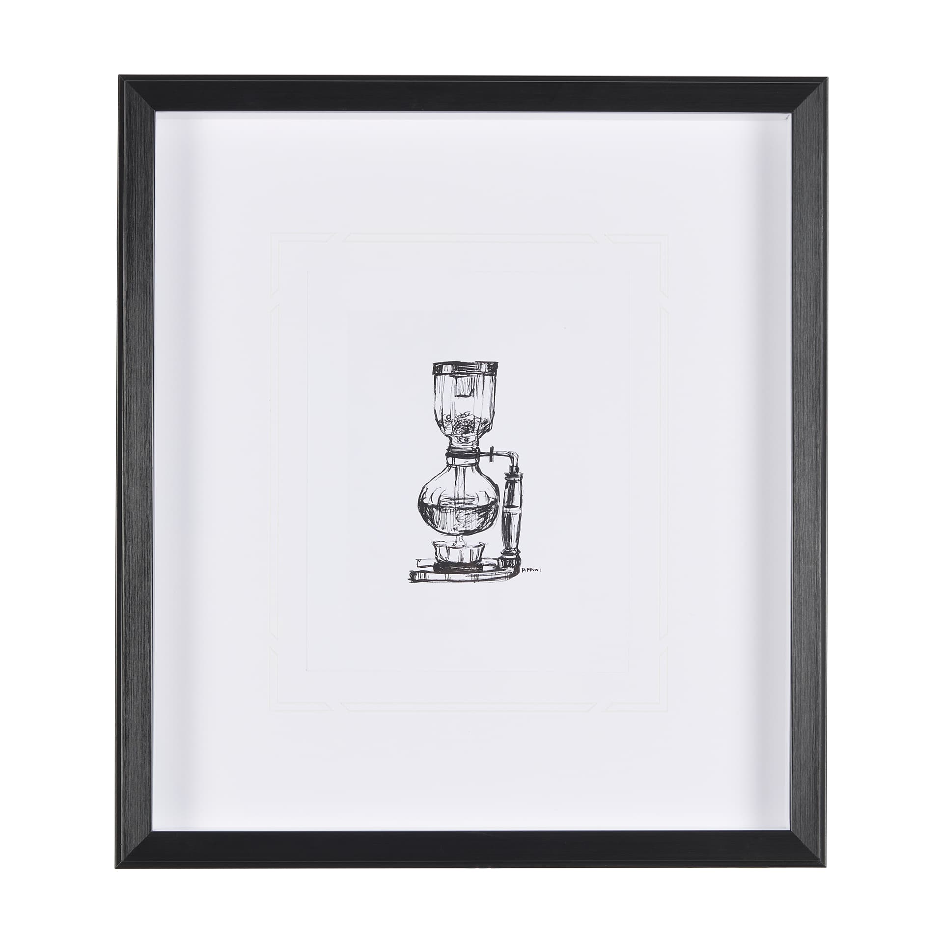 Siphon Coffee Maker by Simeng a Framed Art Print Matted under Glass — product photograph