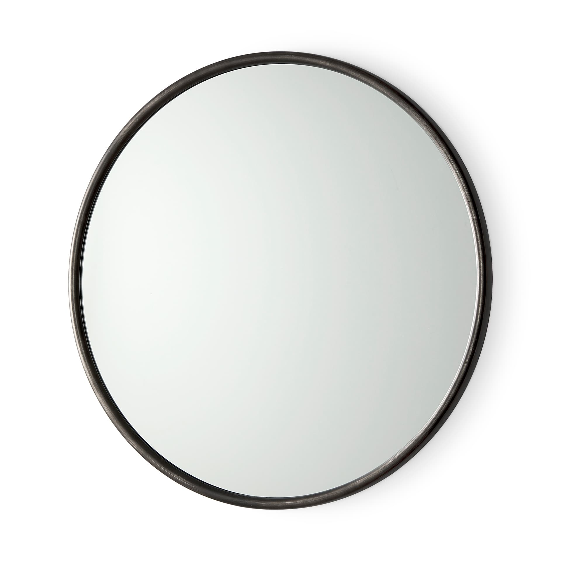 Piper 35.8L x 1.0W x 35.8H Small Black Metal Round Wall Mirror — product photograph