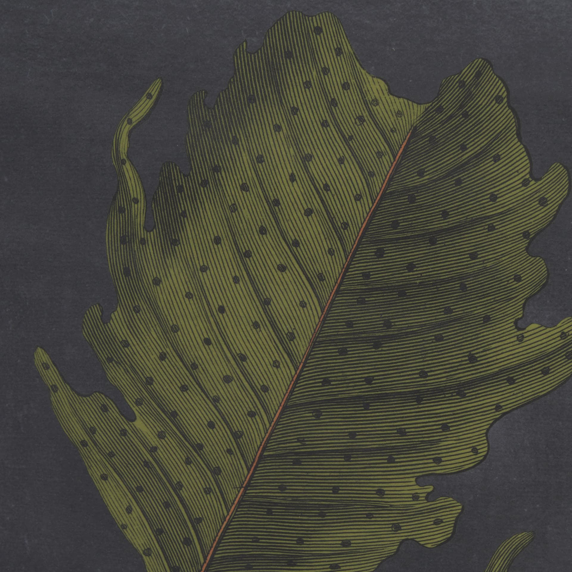 Foliage Dramatique I by Vision Studio Hand Embellished Textured Framed Art Print Matted under Glass — product photograph