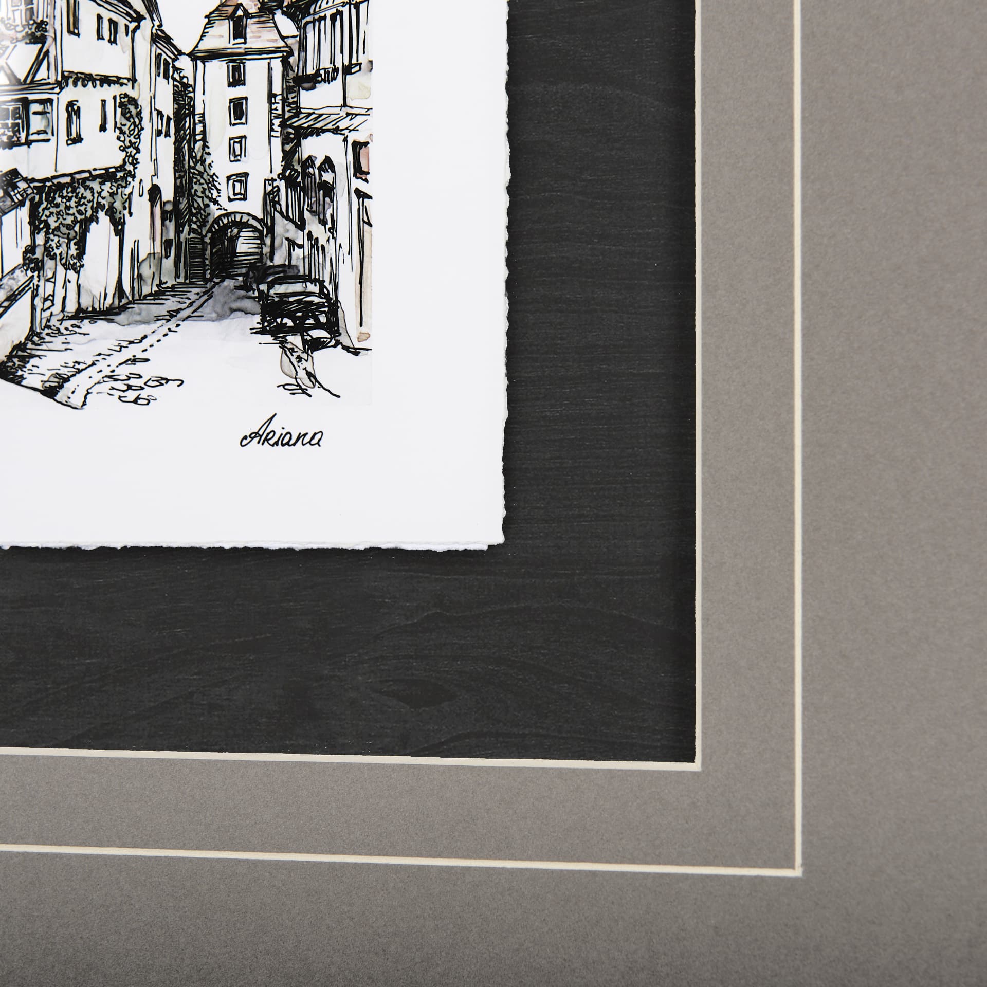 Travel memories I by Natalia a Framed Art Print Matted under Glass — product photograph