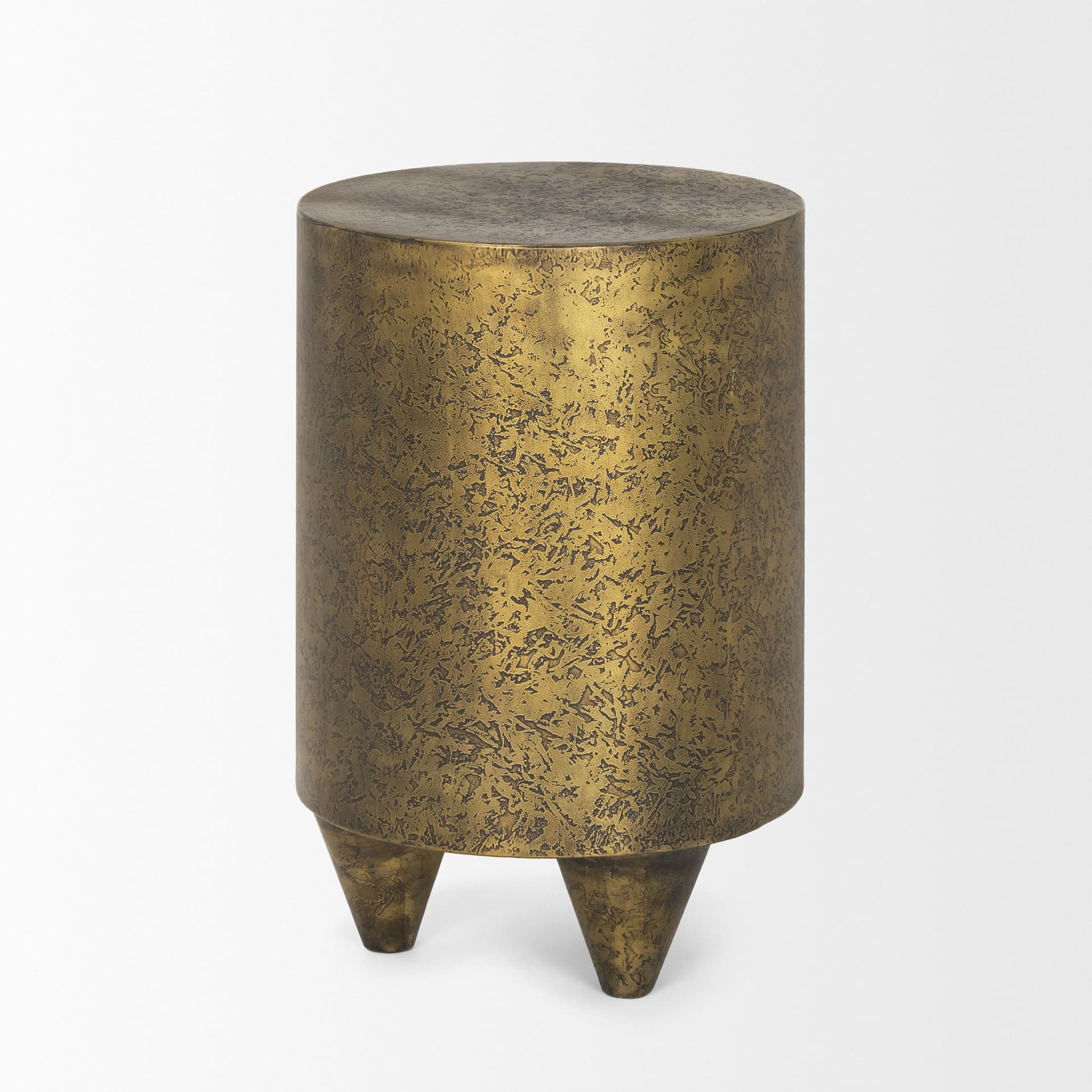 Rosh Textured Gold Metal w/ Acid Wash Accent Table — product photograph