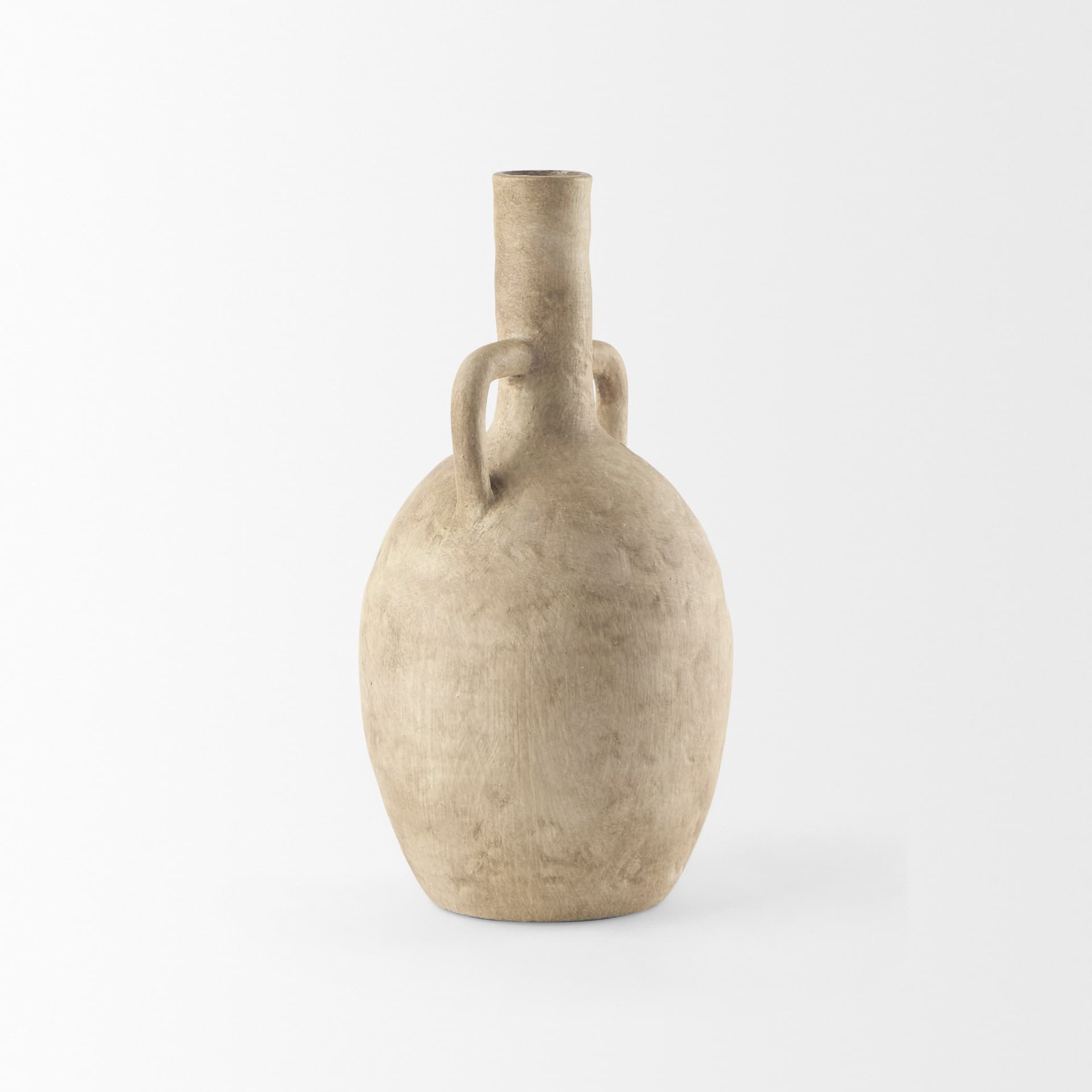 Zenni 6.1L x 6.1W x 12.0H Warm Beige Ceramic Vase — product photograph