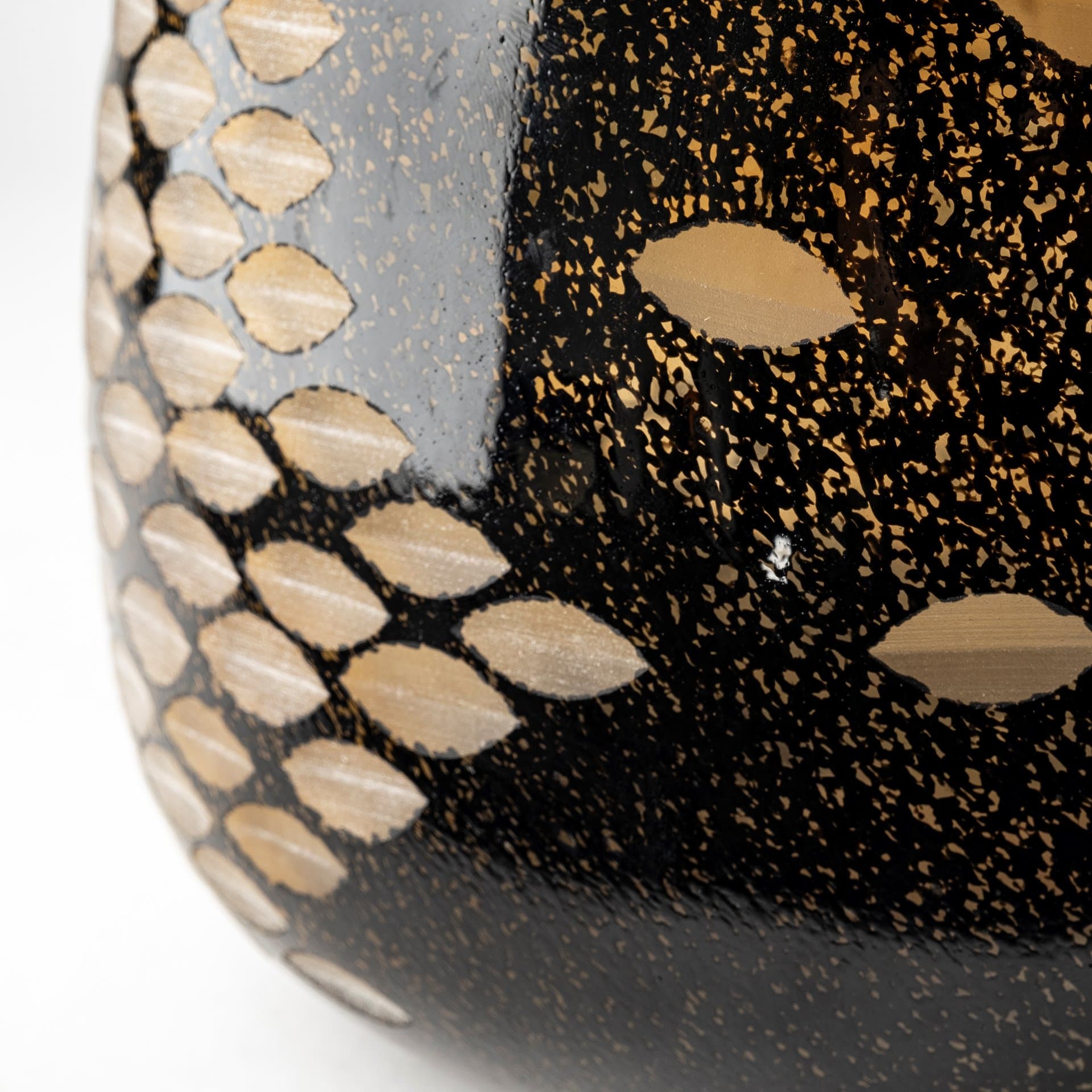 Mojave Small Black and Gold Detail Glass Vase — product photograph