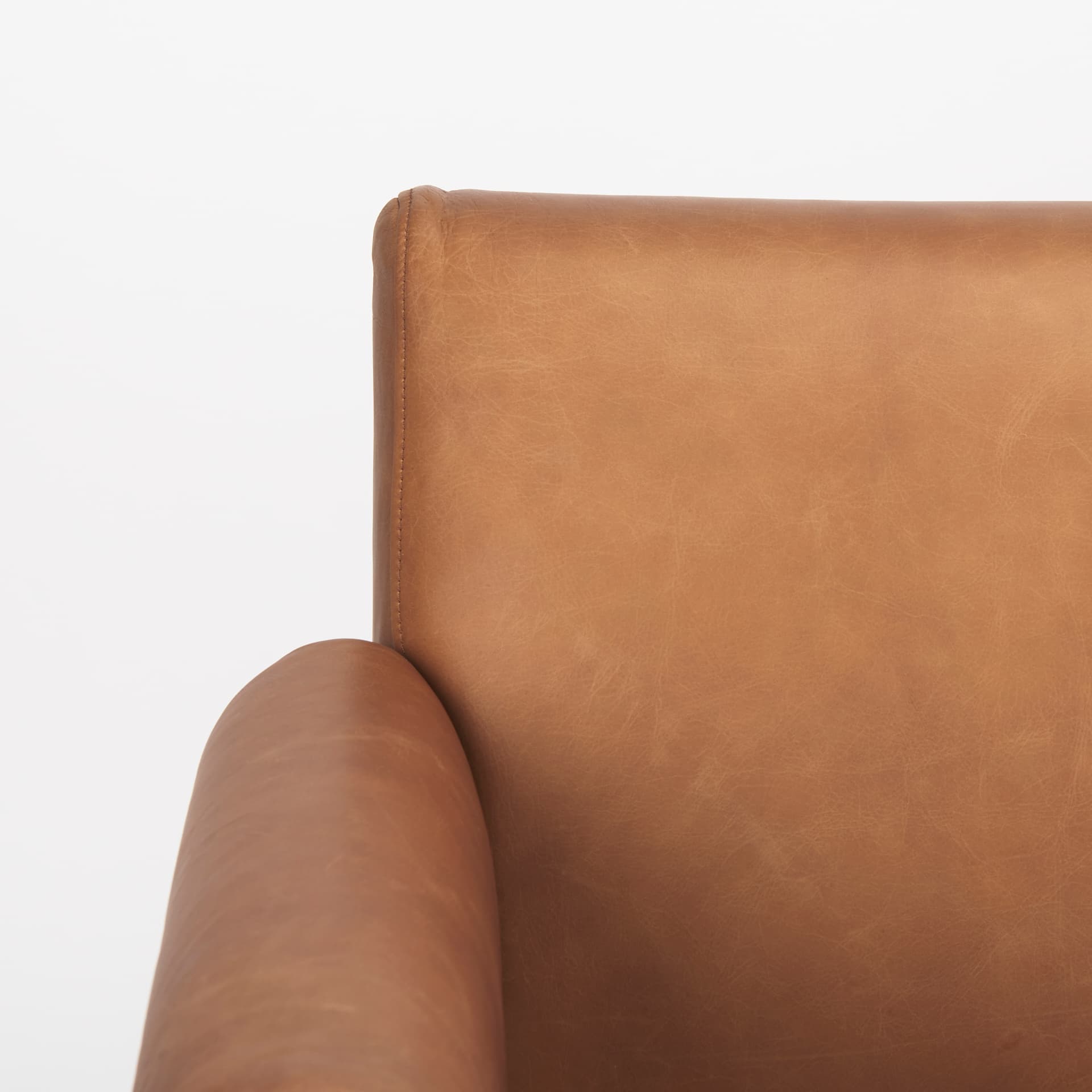 Ashton Brown Leather w/ Light Wood Accent Chair — product photograph