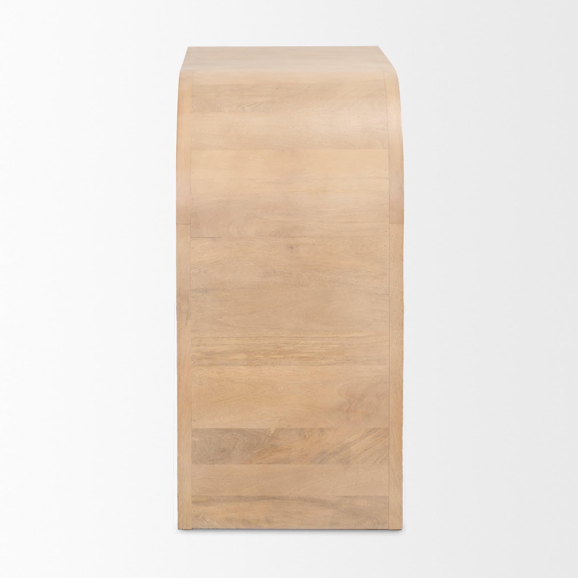 Sorina Reverse Fluted Light Brown Wood Accent Cabinet — product photograph