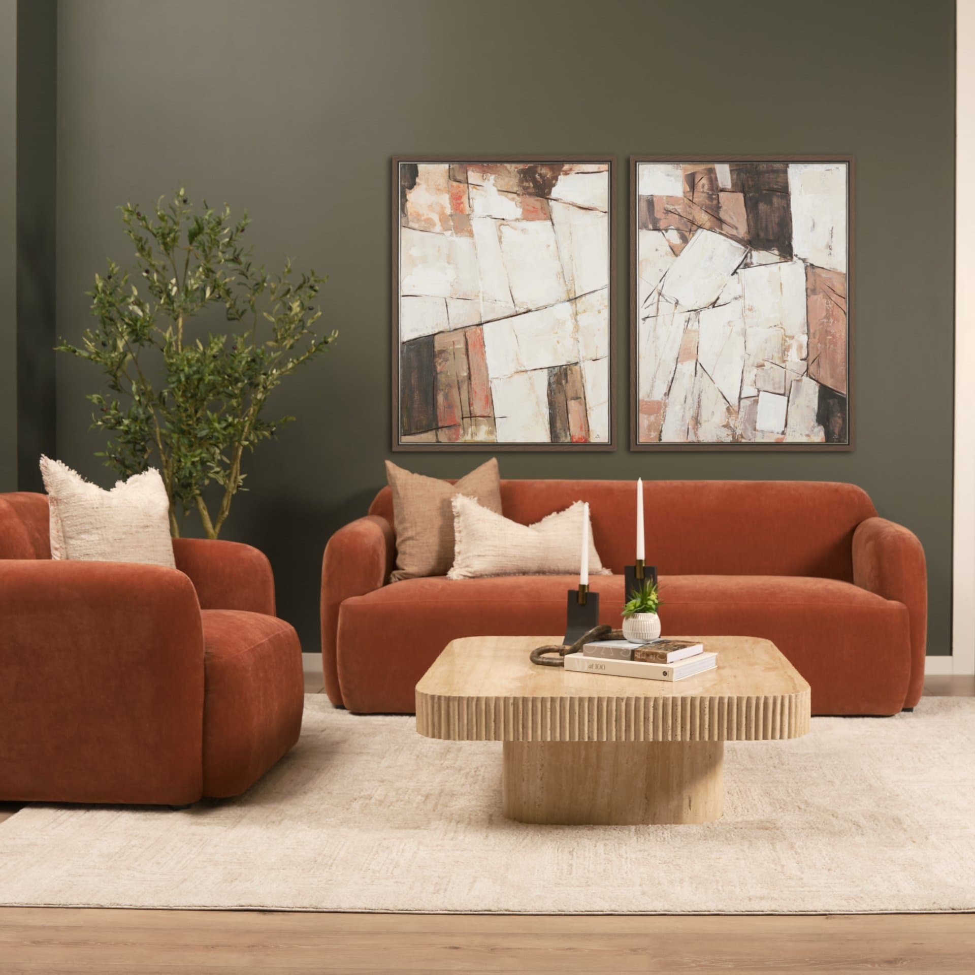 Shale II by Mercana Studio Hand-Embellished Textured Framed Canvas Artwork — in a styled room