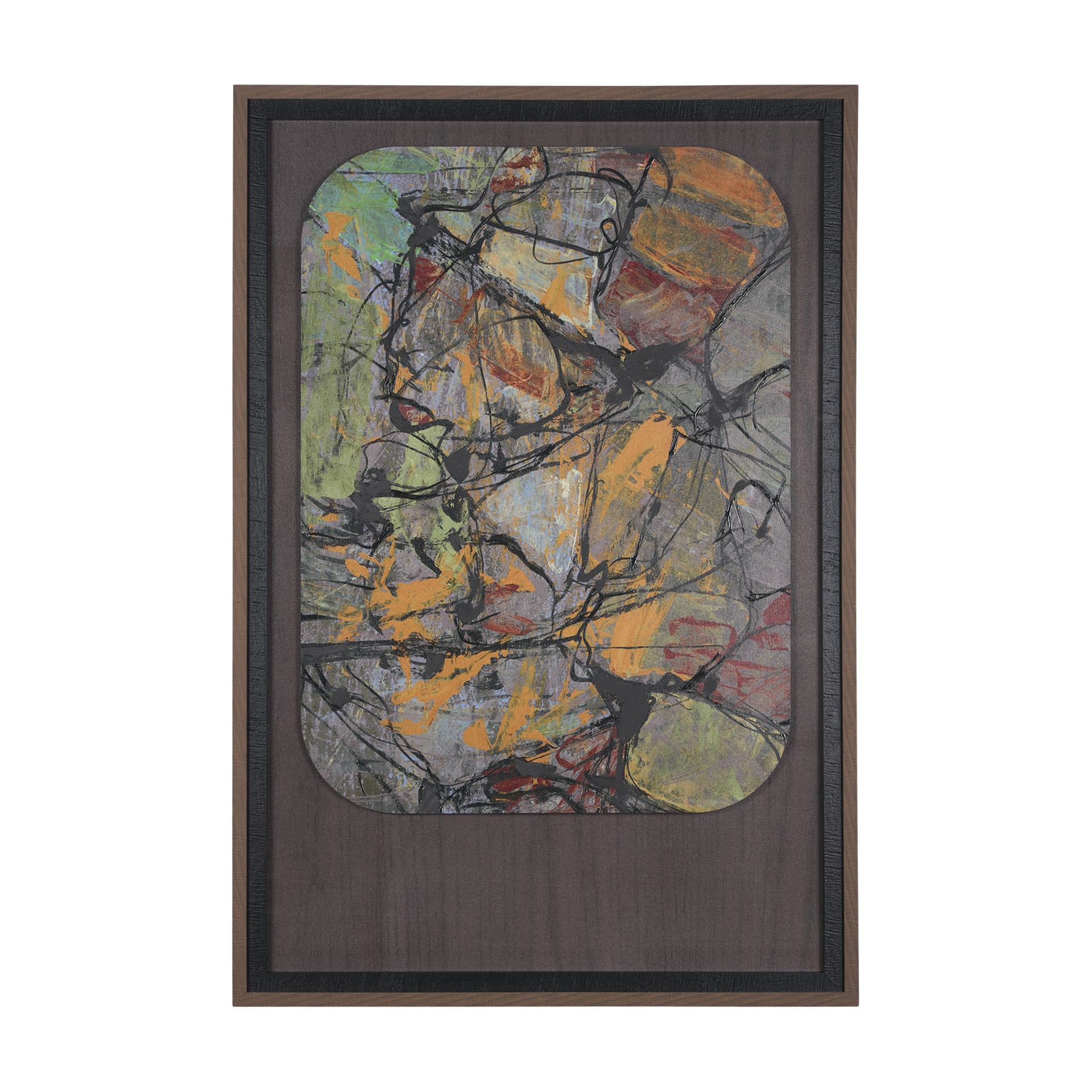 Happenings II by Mercana Studio a Hand Embellished Textured Framed Art Print Matted under Glass — product photograph