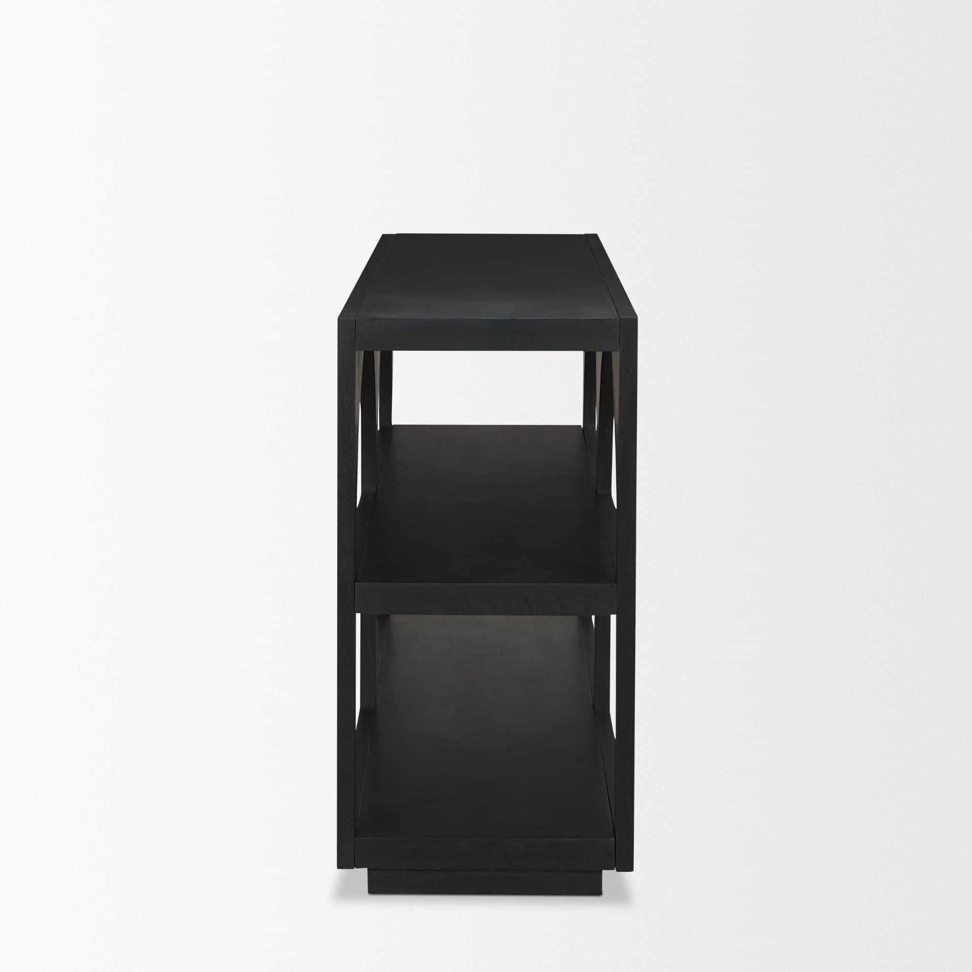 Bela 54" Matte Black Wood Arched Console Table — product photograph