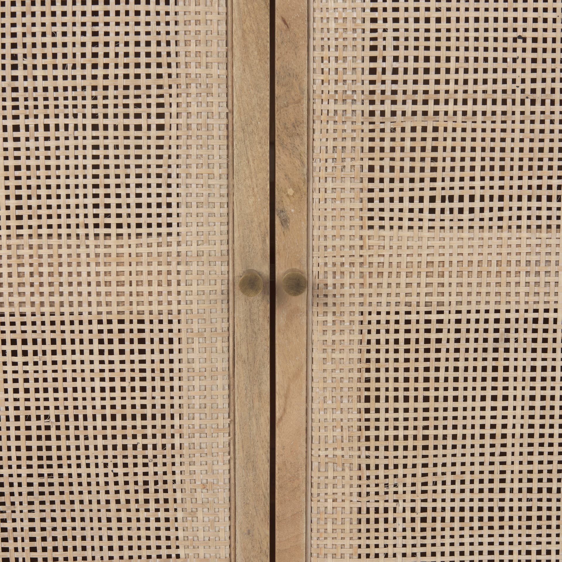 Grier 36" Light Brown Wood w/ Cane 2 Door Accent Cabinet — product photograph