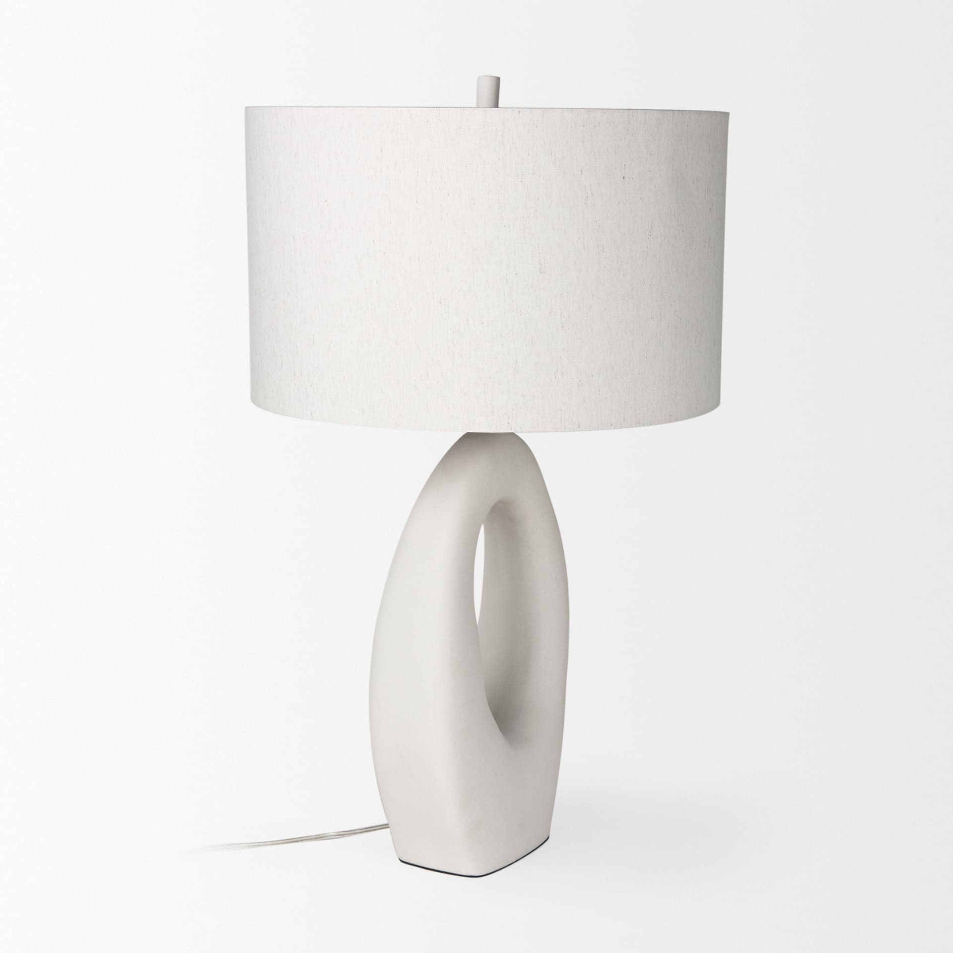 Tao 20.0L x 20.0W x 33.0H Cream Base W/White Shade Table Lamp — product photograph