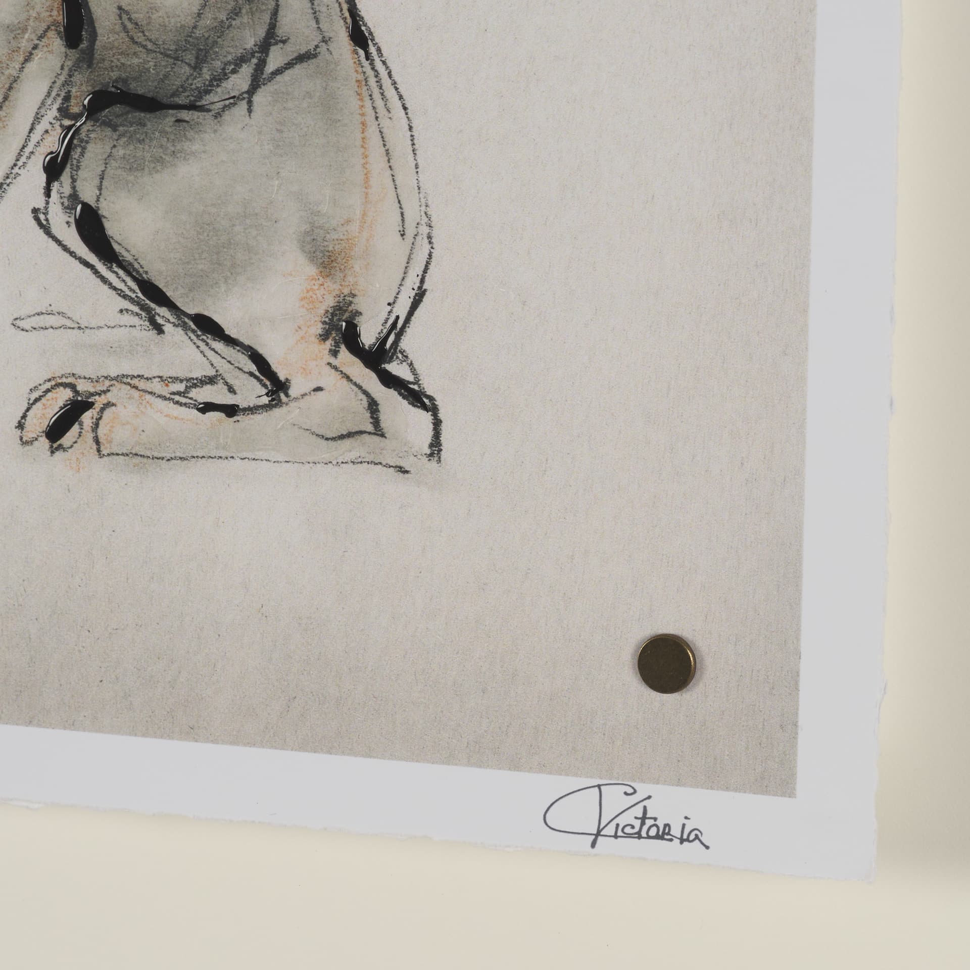 Playful Pup IV by Mercana Studio Hand Embelished Framed Artwork Matted under Glass — product photograph