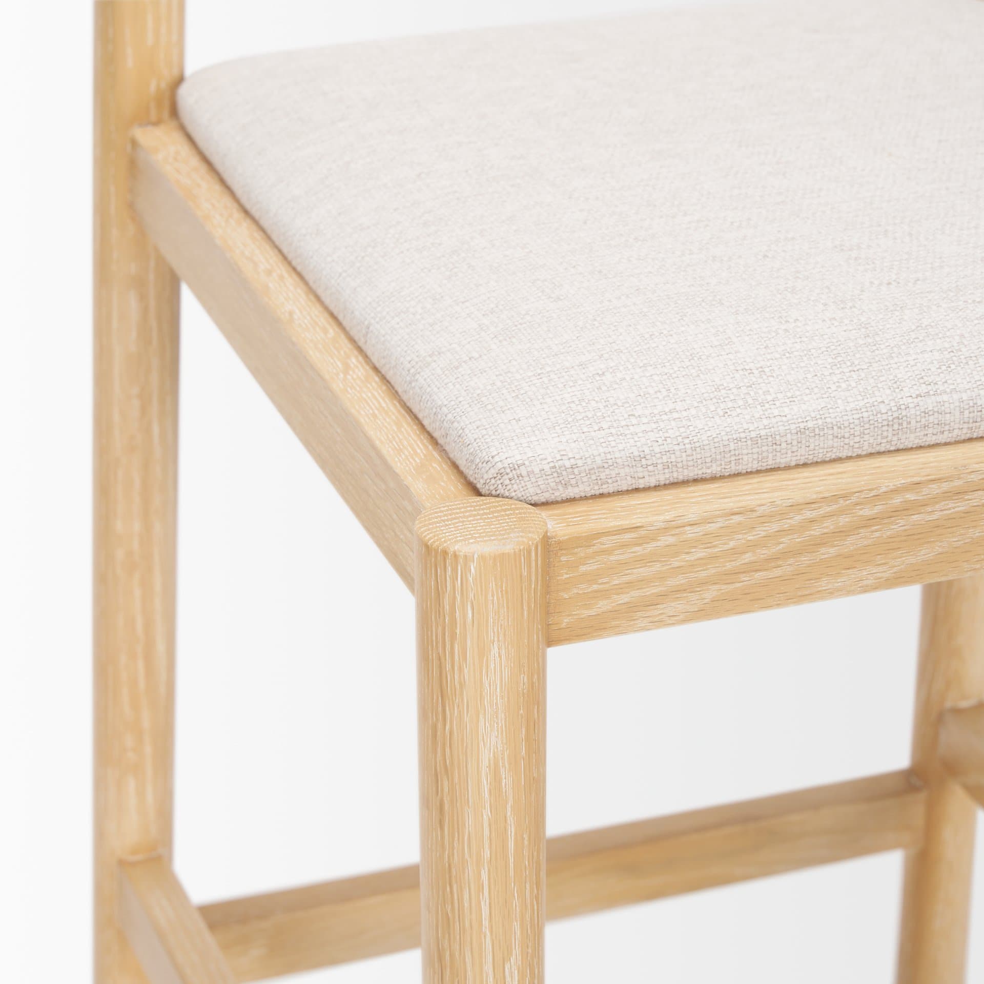 Sam Backless 25.87in Seat Counter Stool | Light Brown Wood w/ Fabric — product photograph
