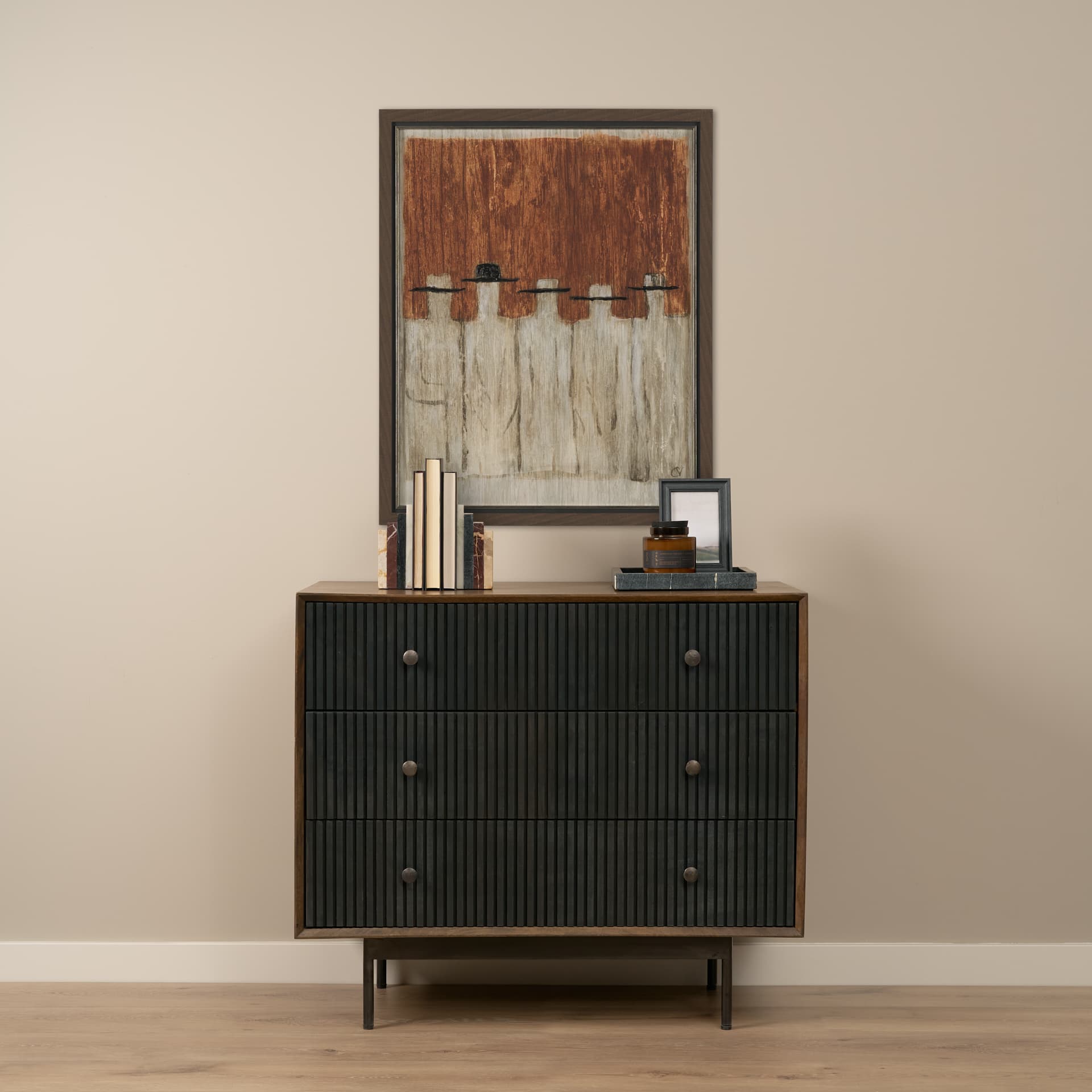 Side by Side by Mercana Studio Hand Embelished Framed Artwork Matted under Glass — product photograph