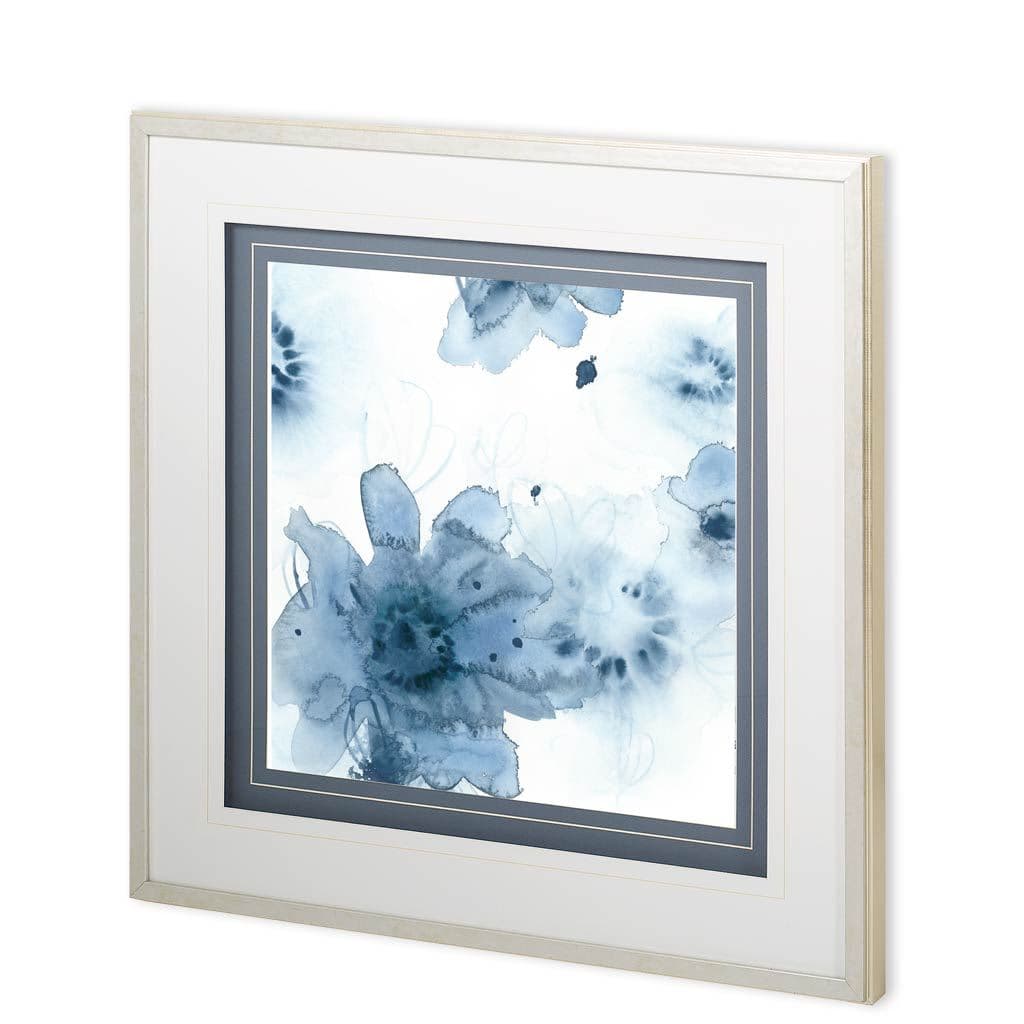 Custom Aquatic Indigo II by June Erica Vess Hand Embellished Framed Art Print Matted under Glass — product photograph