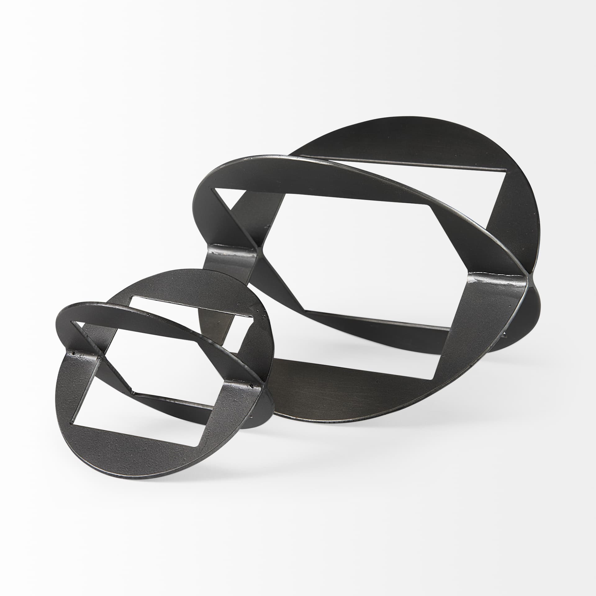 Cusco 6.0 L x 6.0 W x 6.0 H Black Iron Small Gunmetal Geometric Decorative Object — product photograph
