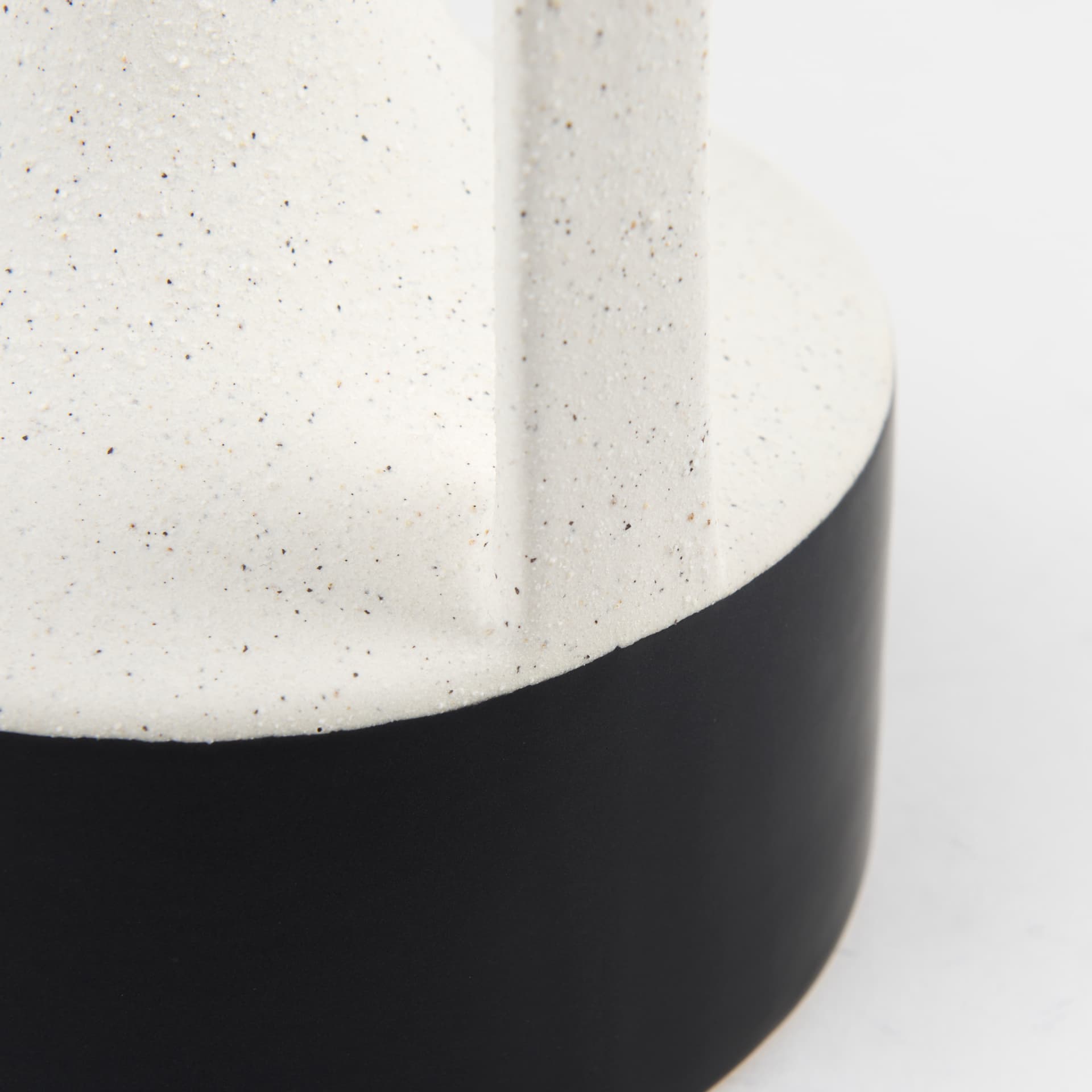 Burton 11.6H Medium White and Black Ceramic Jug Vase — product photograph