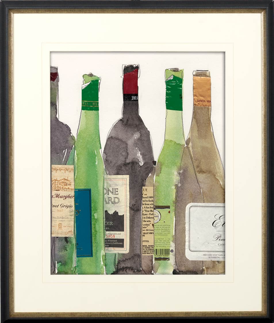 Dinner Party I by Samuel Dixon a Hand Embellished Textured Framed Art Print Matted under Glass — product photograph