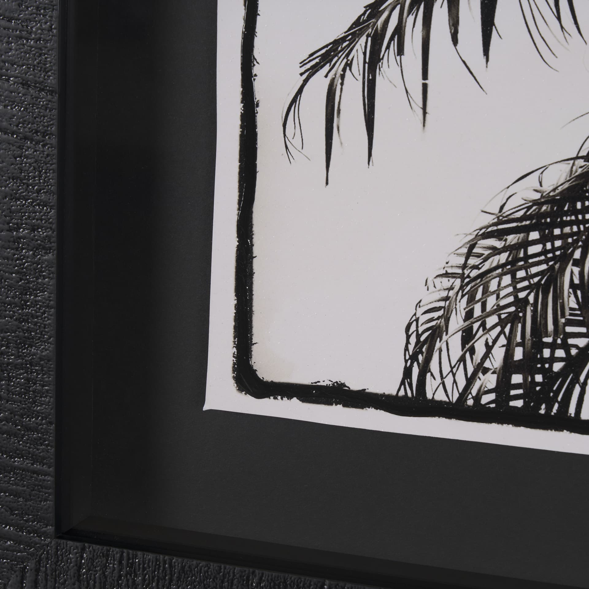 Palm Tree Sepia I by Debra Van Swearingen a Hand Embellished Framed Photo Art Print Matted under Gla — product photograph