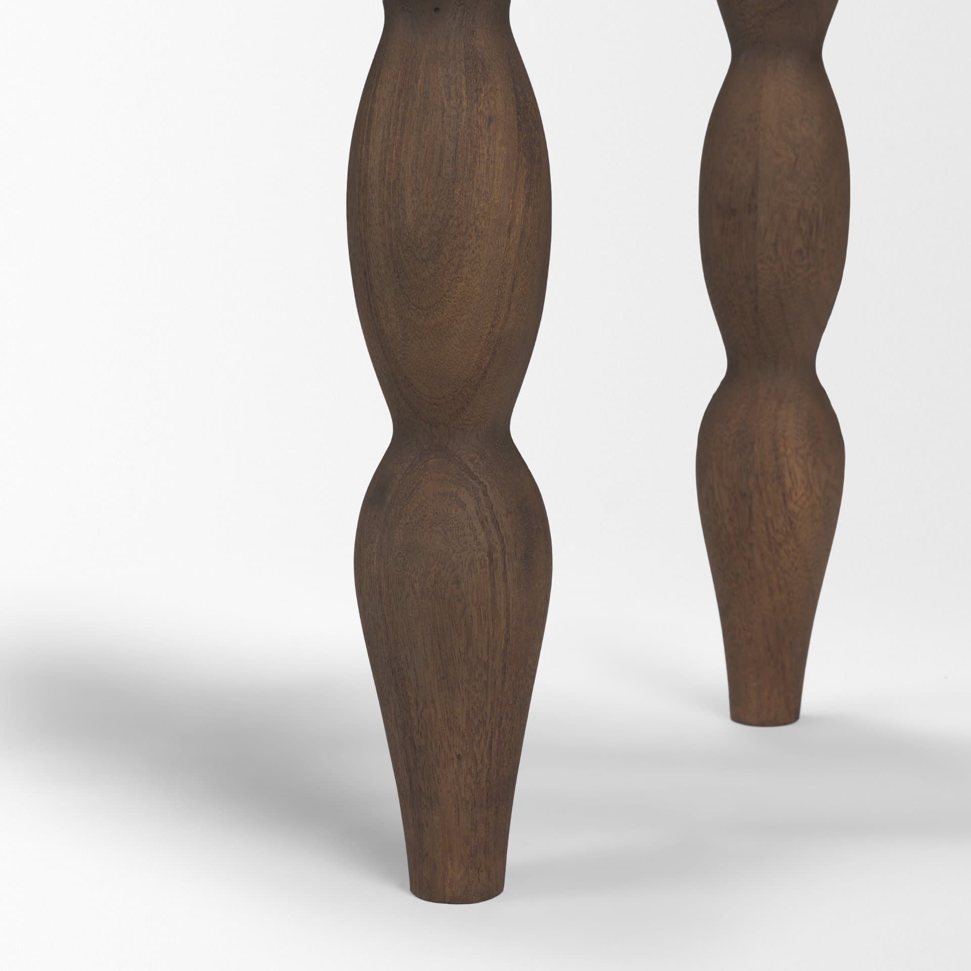 Angeline Spool Turned Console Table | Dark Brown Wood | 2 Drawers — product photograph