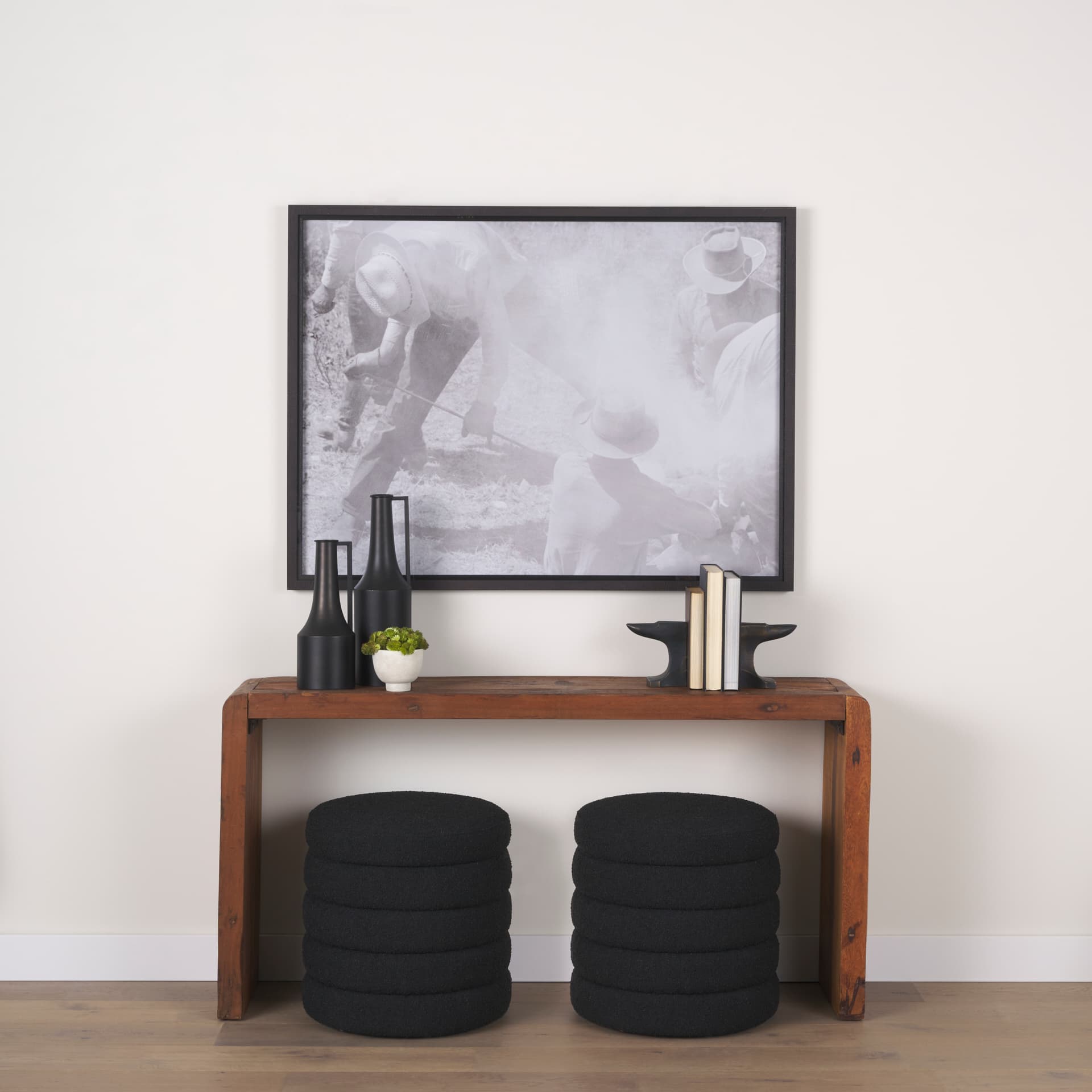 Anvilia (Set of 2) 12L x 4W Black With Gold Accents Anvil Shaped Bookends — product photograph