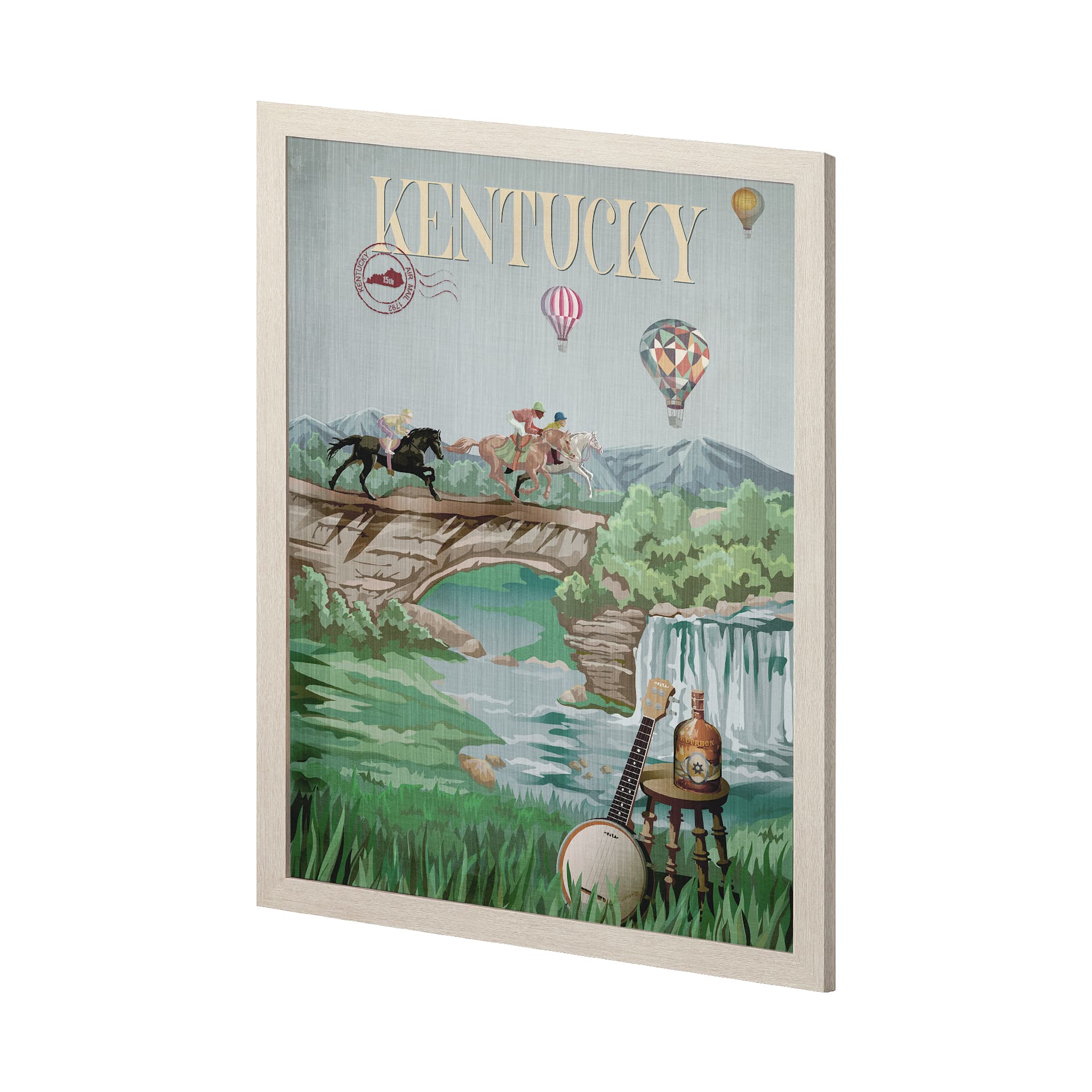 Kentucky Go USA (L) by Mercana Studio a Hand Embellished Decograph Framed Art Print — product photograph