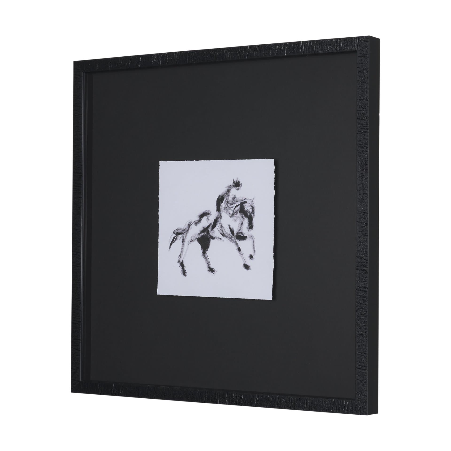 Galloping Silhouette by Santhosh ch Hand-Embellished Framed Artwork Matted under Glass — product photograph