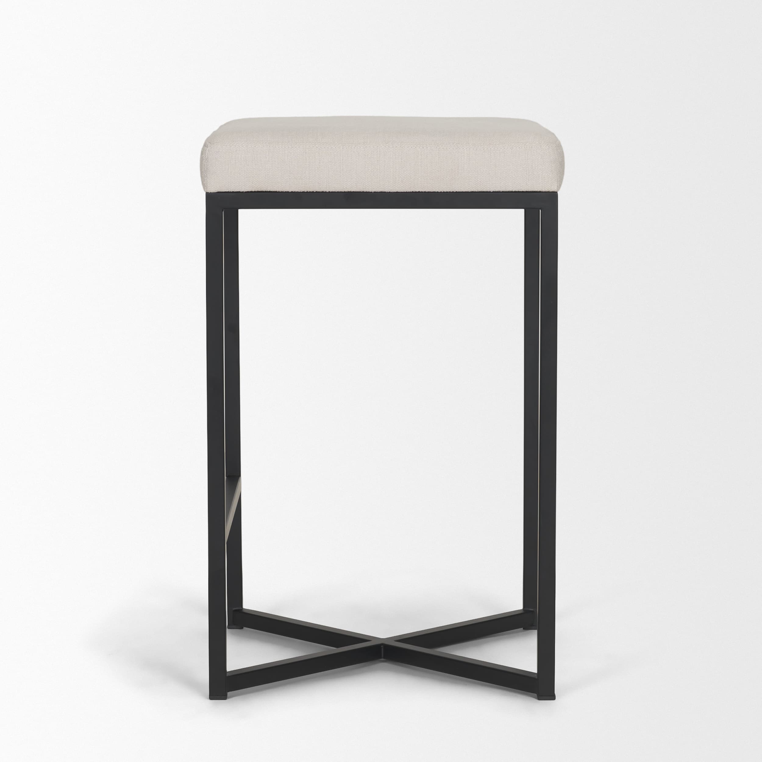 Frodo Backless 26.5in Seat Counter Stool | Counter White Fabric — product photograph